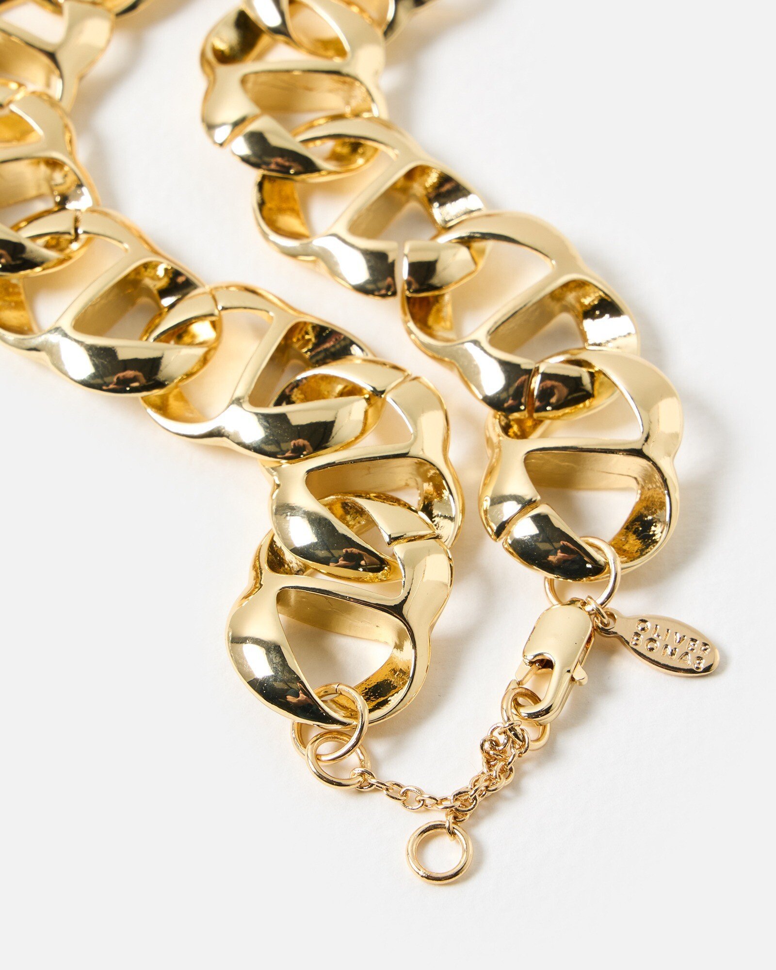 Gillian Gold Tone Chunky Chain Necklace Oliver Bonas