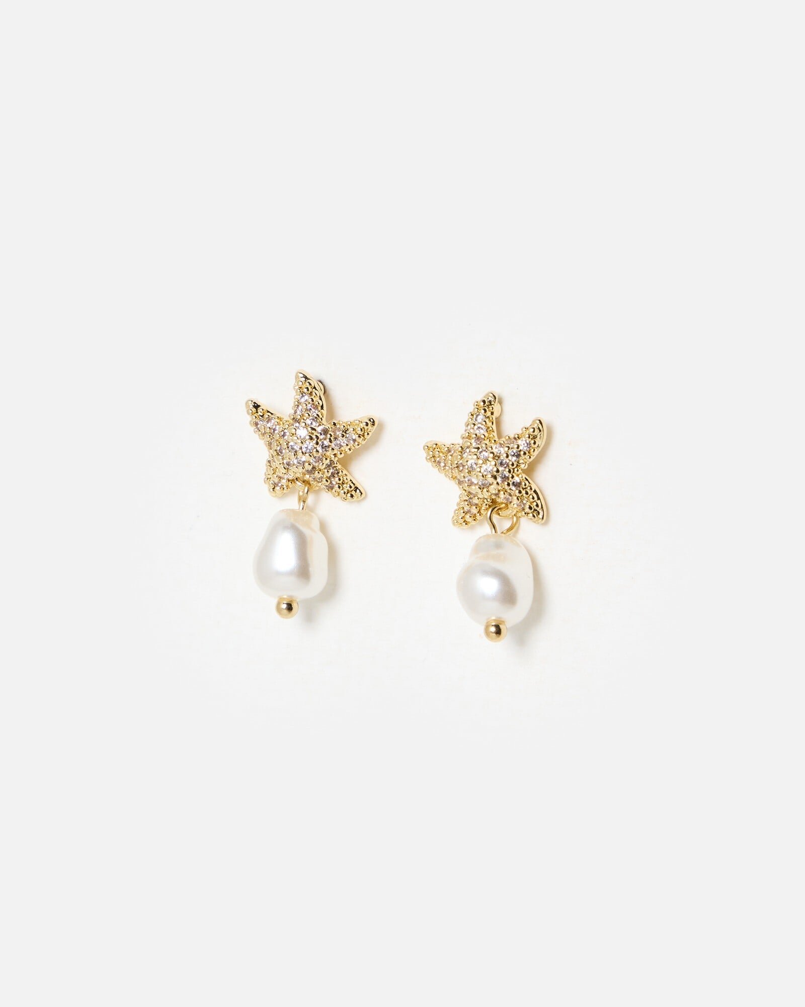 WOWORAMA Orecchini a perno in oro massiccio - Conchiglia Starfish