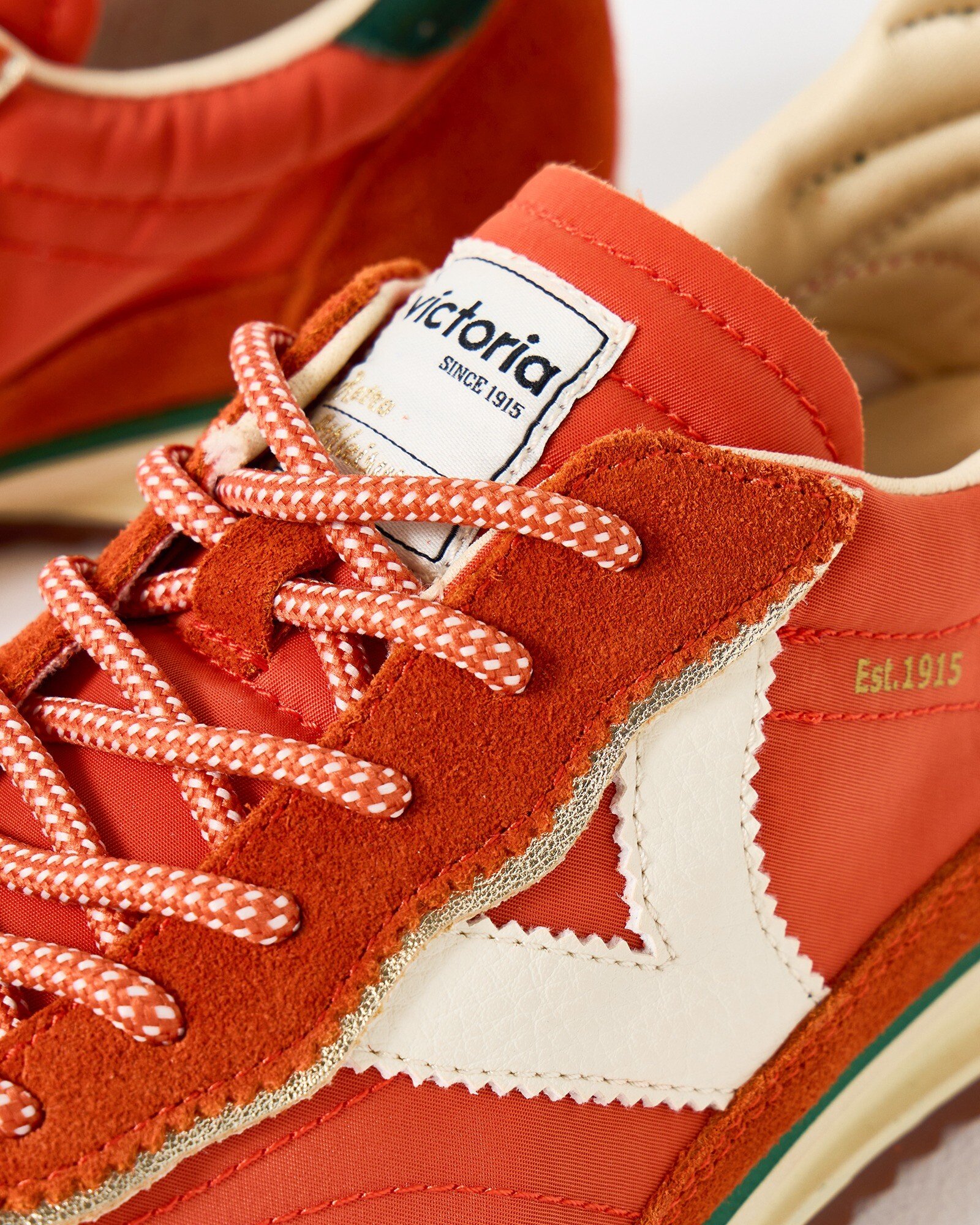 Victoria Saturno Orange Suede Nylon Trainers Oliver Bonas