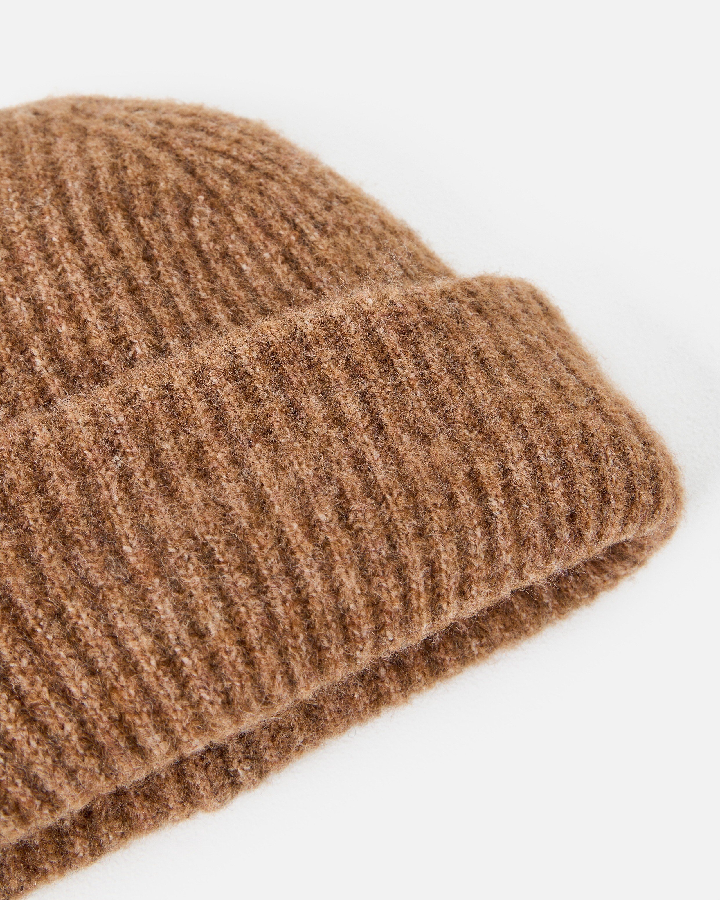 Mocha Brown Ribbed Knitted Beanie Hat | Oliver Bonas