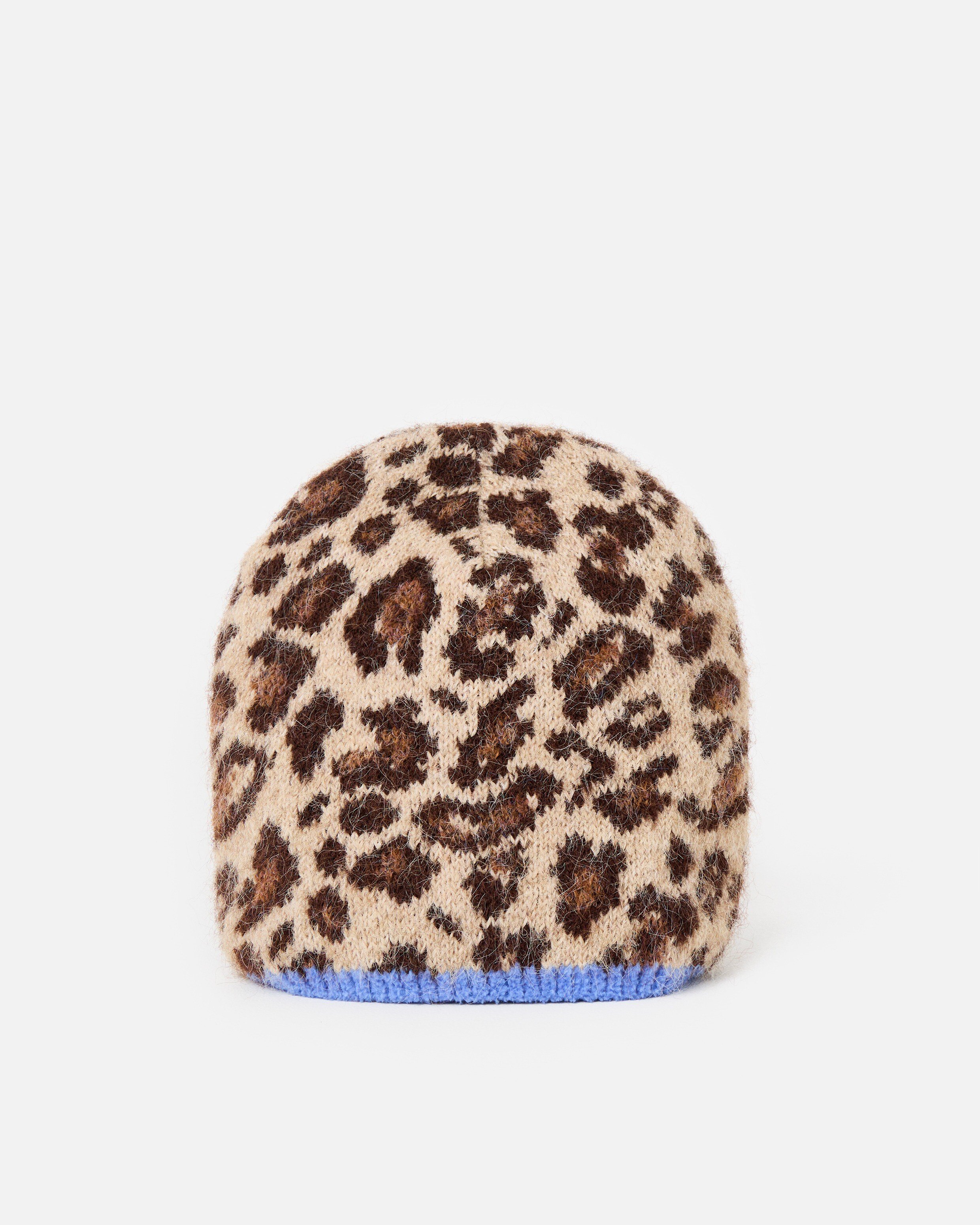 Brown Leopard Print Knitted Beanie Hat | Oliver Bonas
