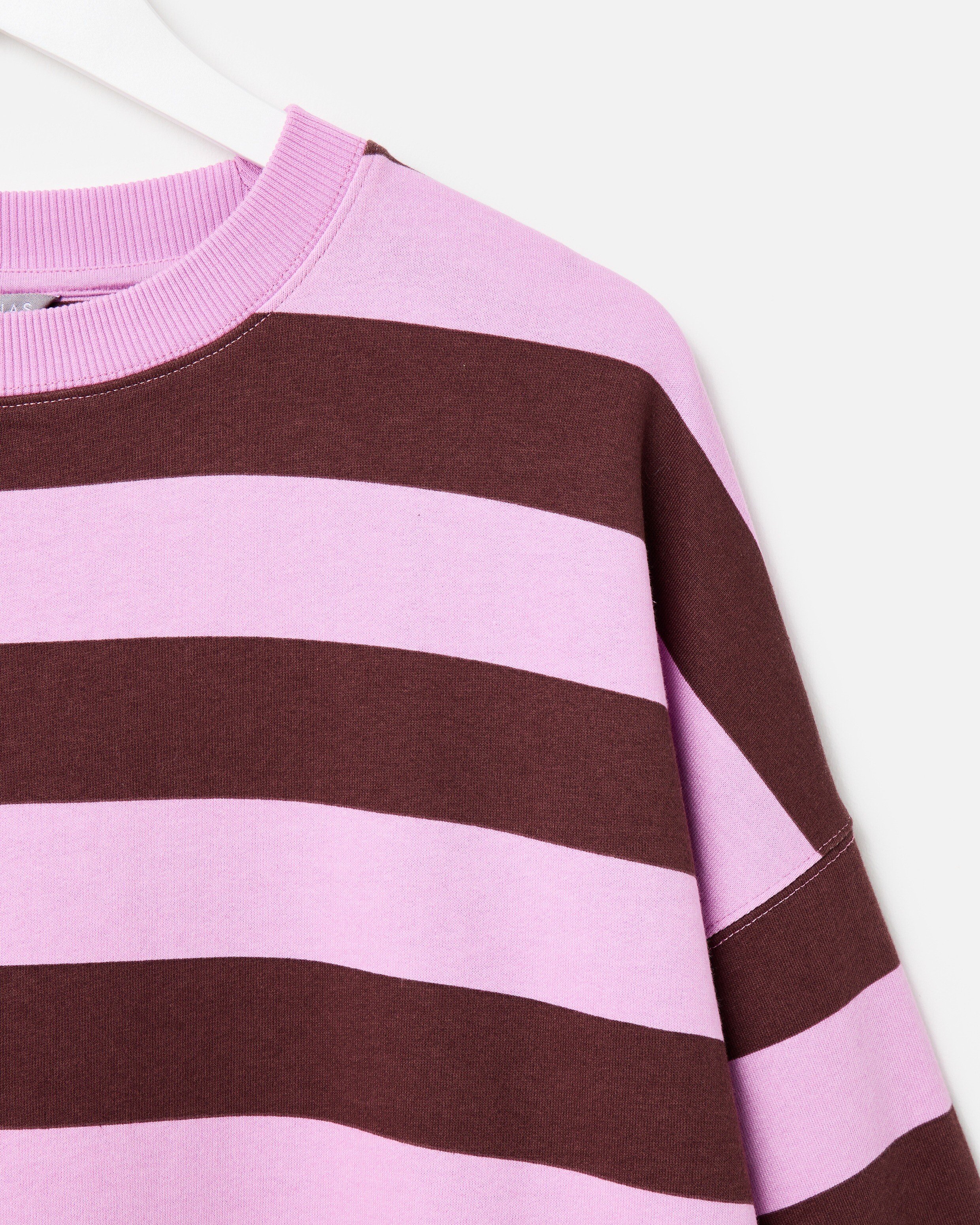 Pink Chocolate Brown Striped Washed Sweatshirt Oliver Bonas