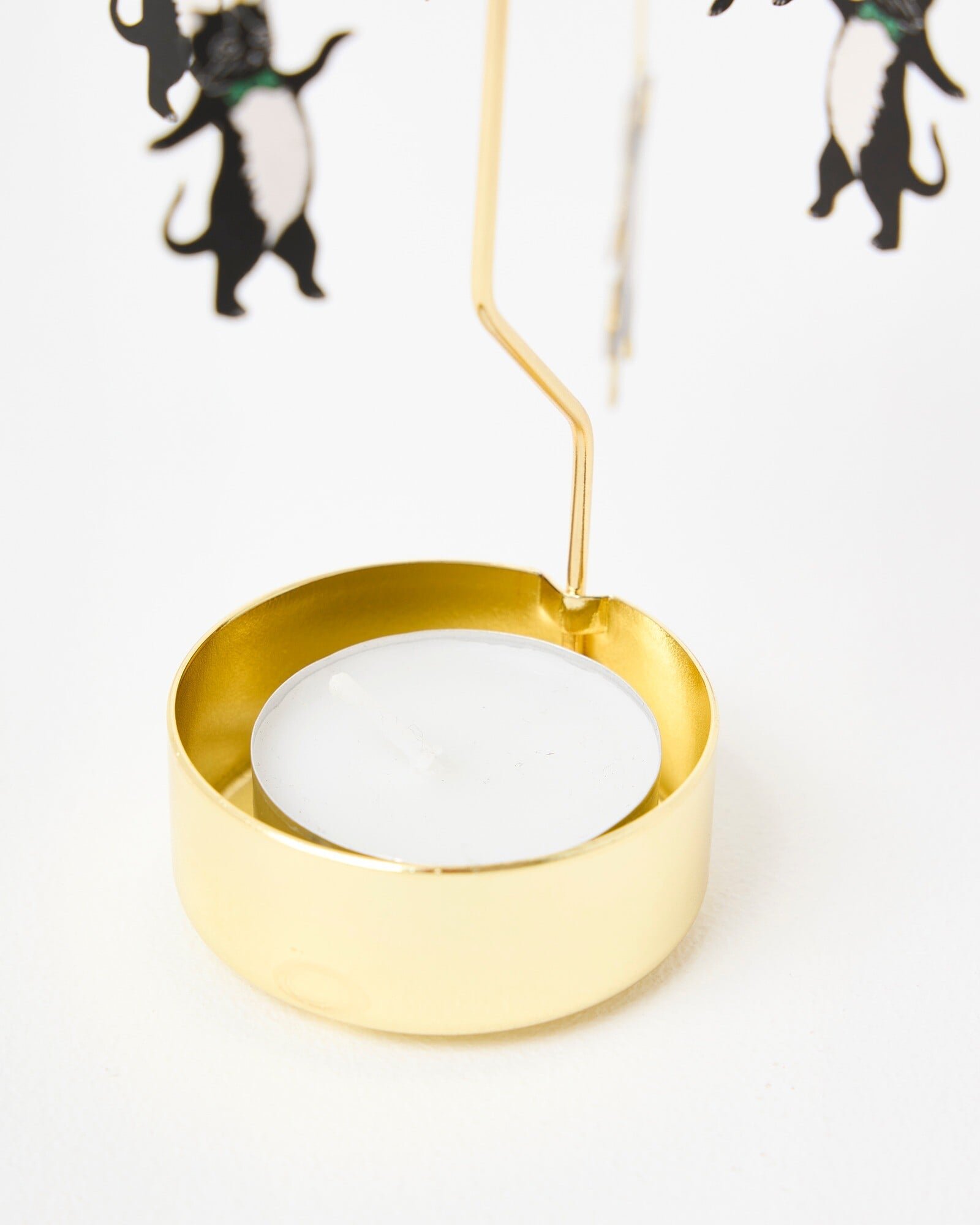 Pierre The Cat Gold Tealight Spinner