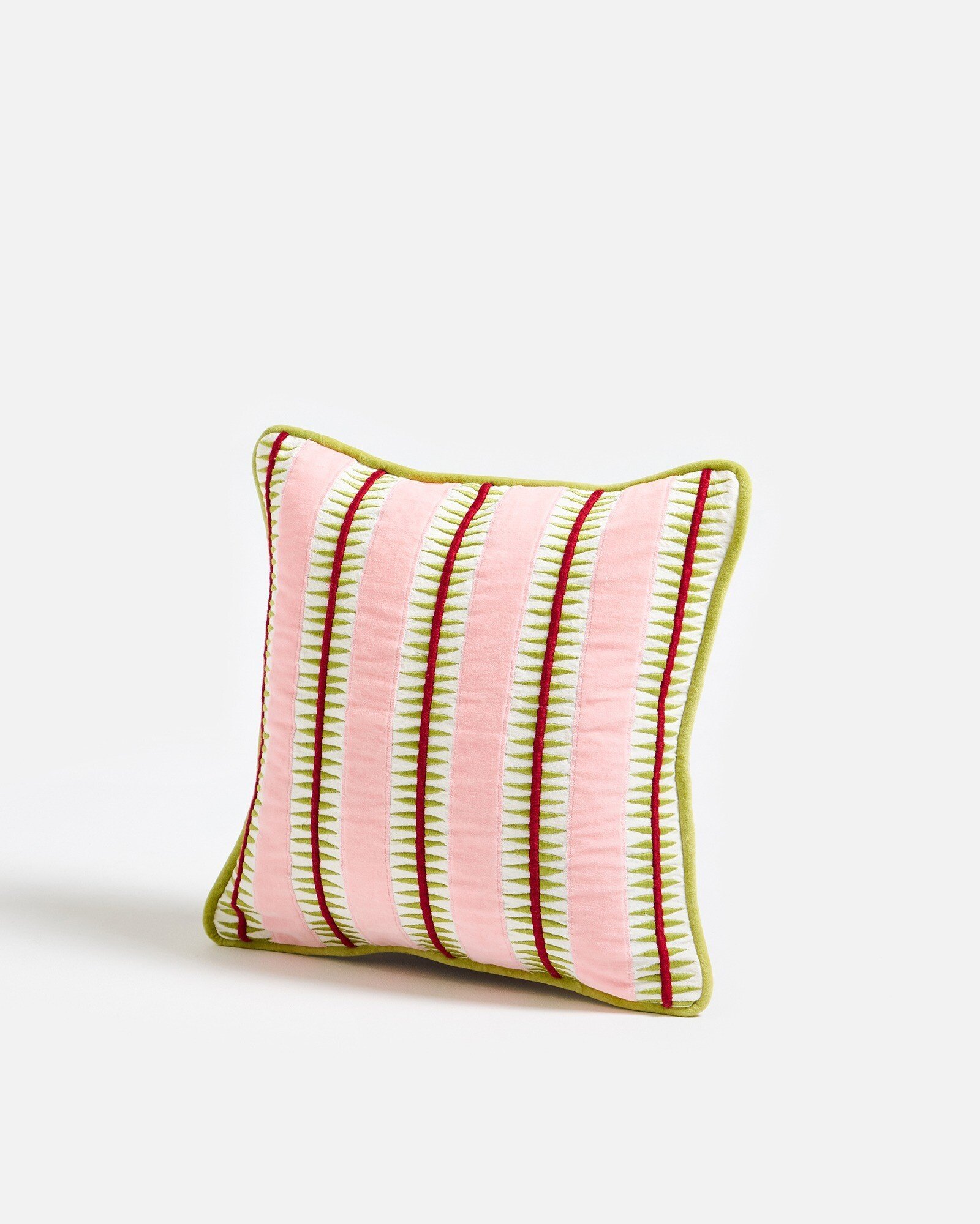 Reversible Pink Diamond Stripe Cushion Cover 45x45cm