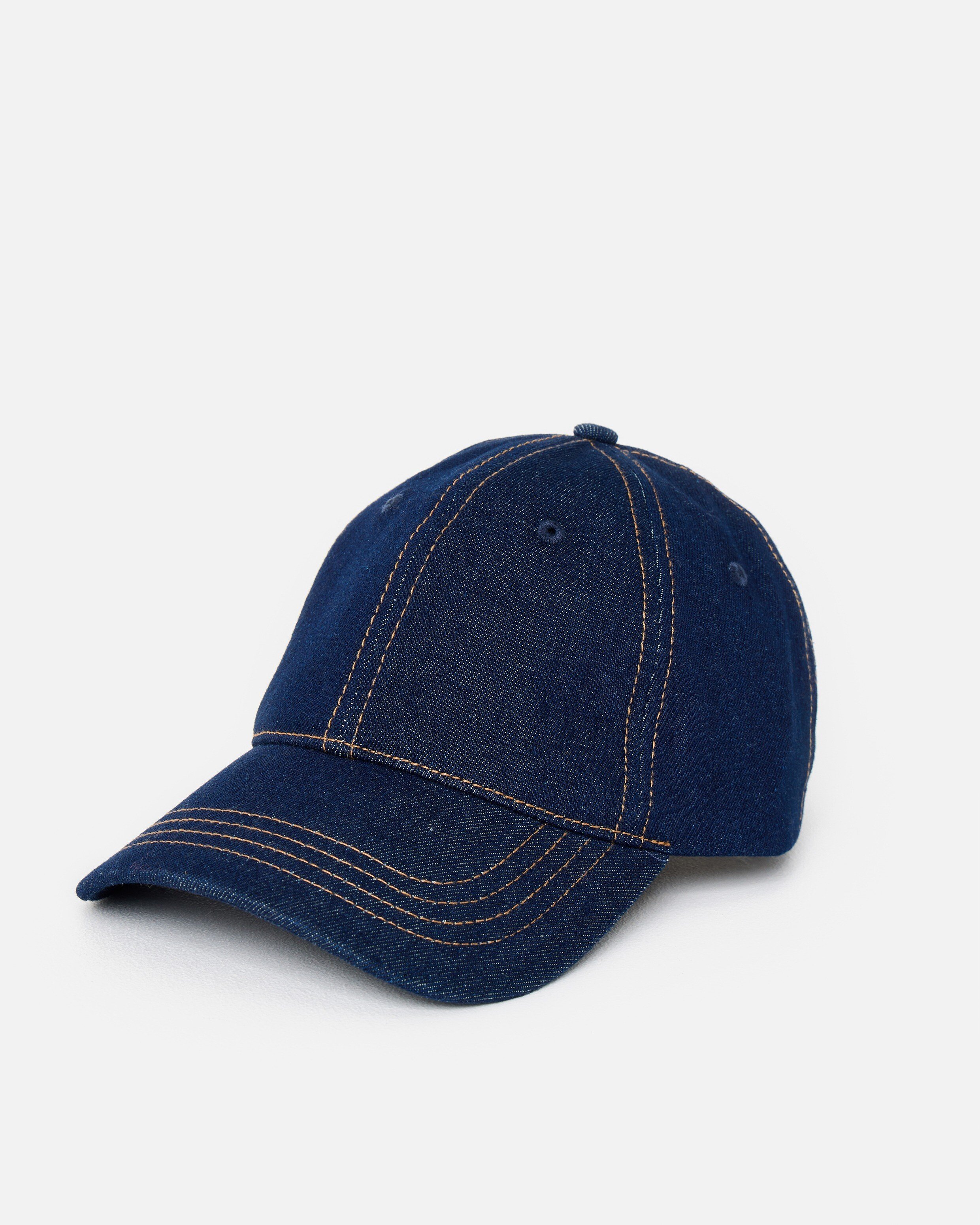 Dark Blue Cherry Motif Denim Cap Hat | Oliver Bonas