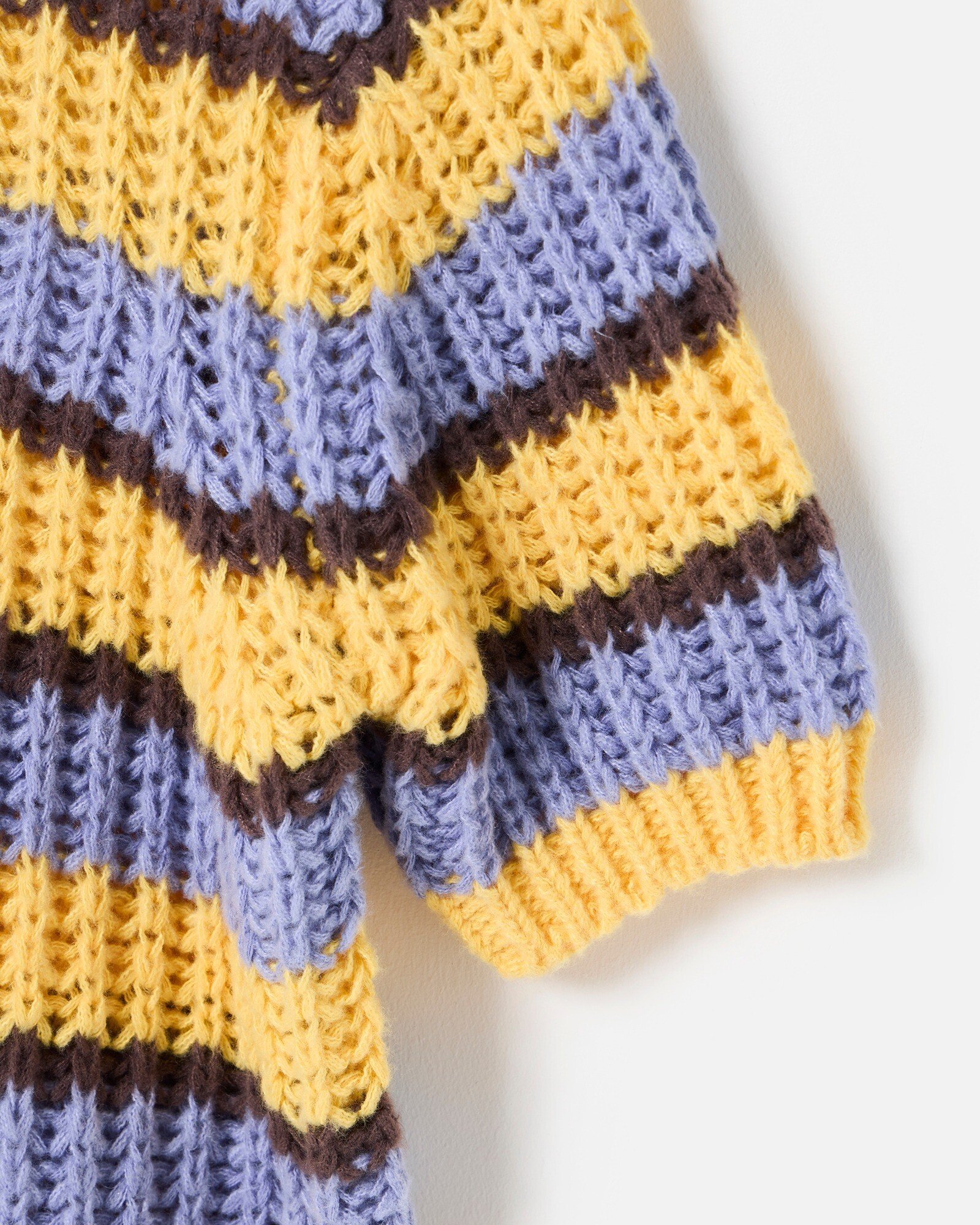 Yellow Lilac Striped Lofty Short Sleeve Jumper Oliver Bonas