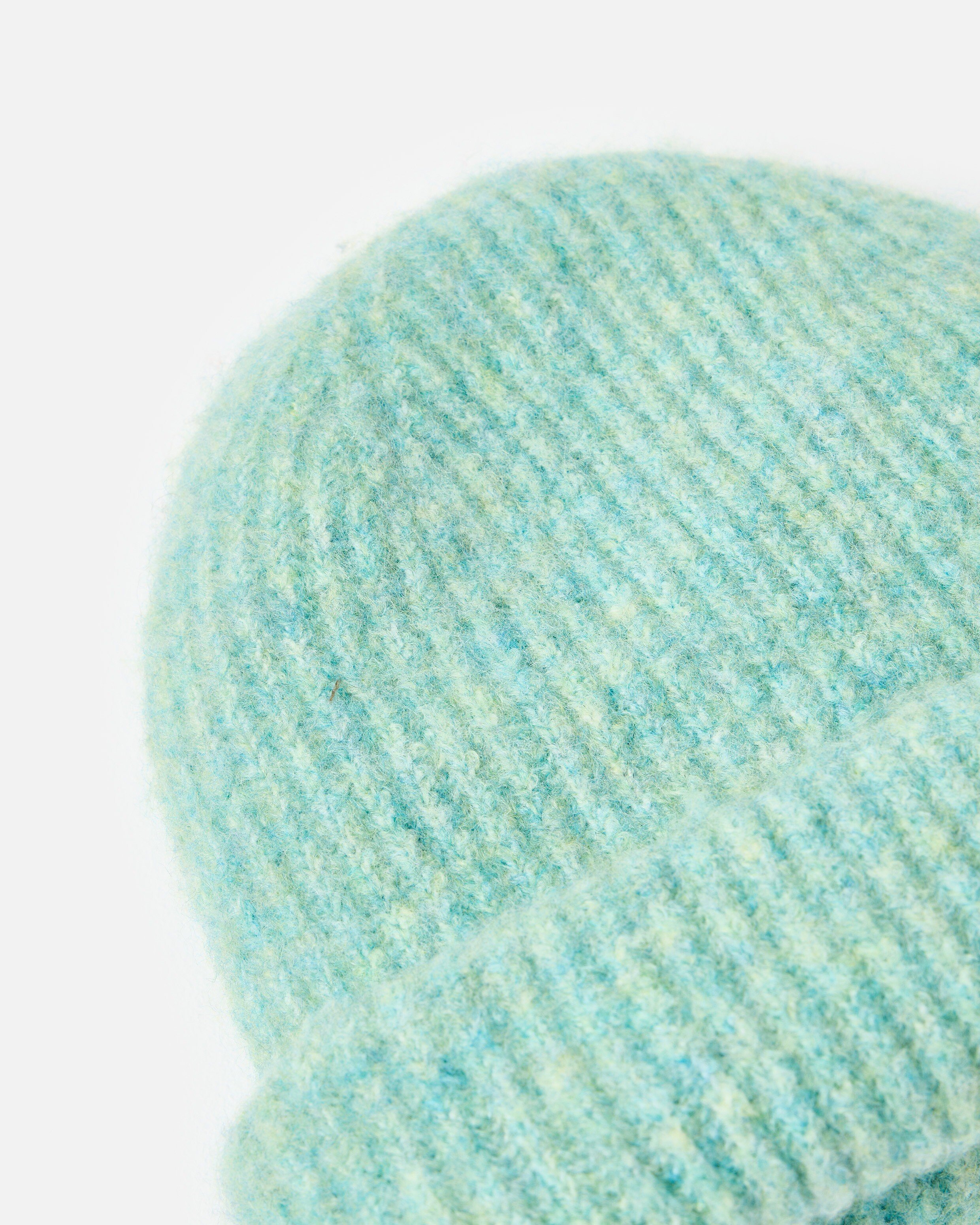 Green Marl Ribbed Knitted Beanie Hat