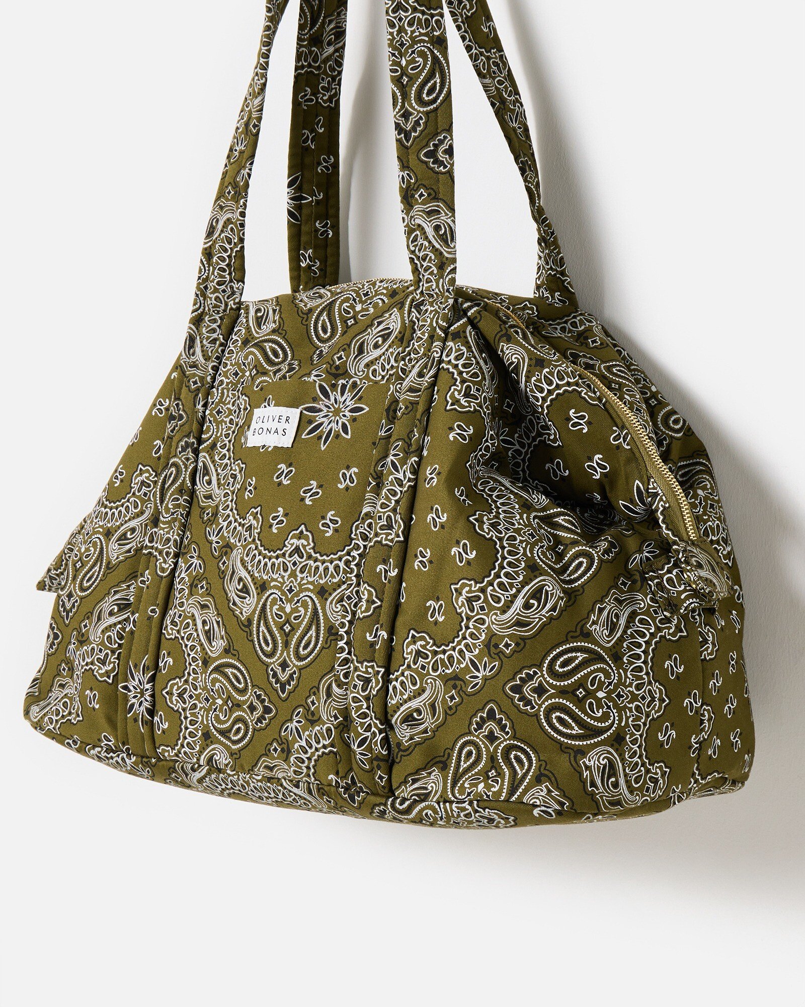 Khaki Green Bandana Print Weekend Bag | Oliver Bonas
