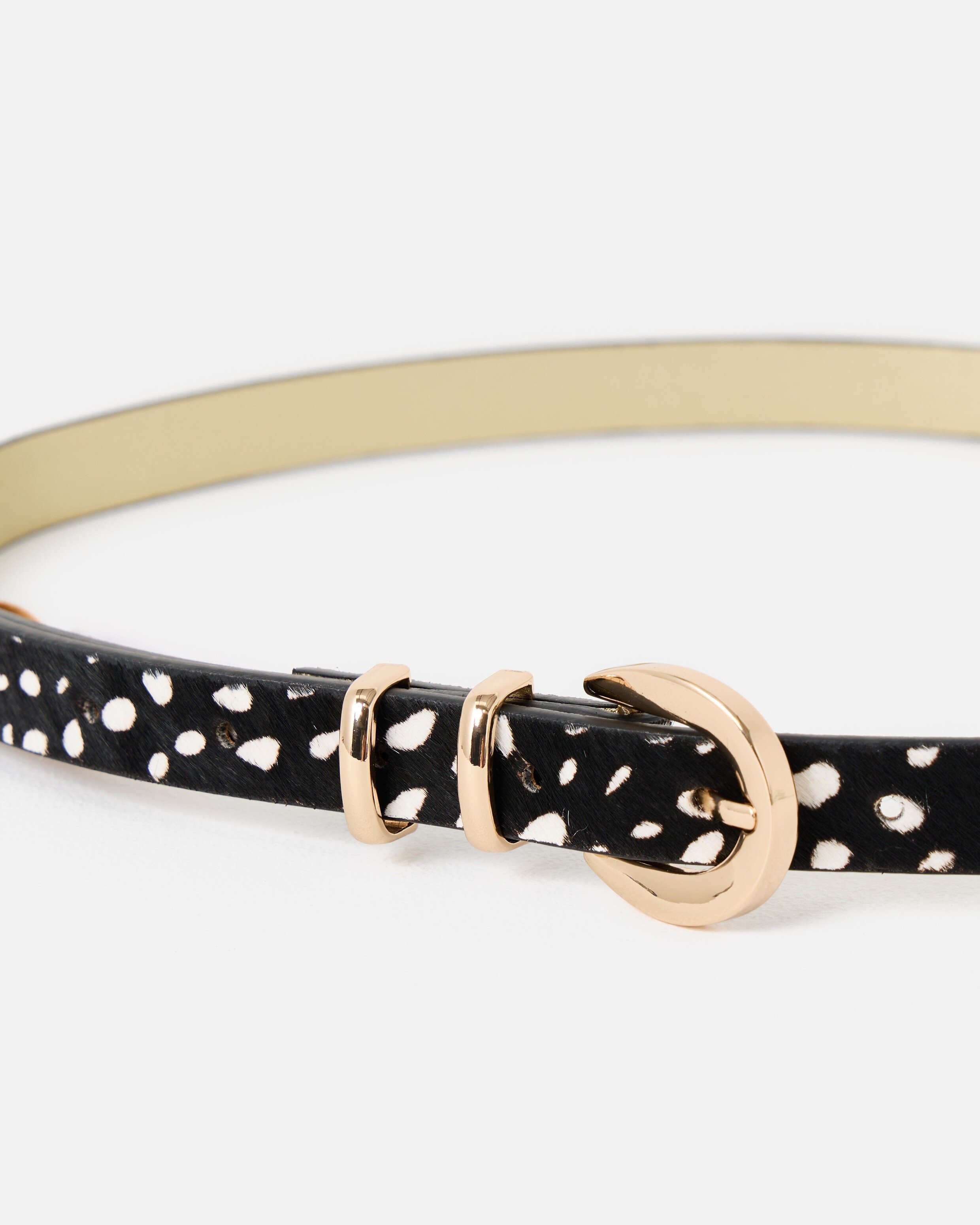 Black & White Spotty Animal Print Leather Belt | Oliver Bonas