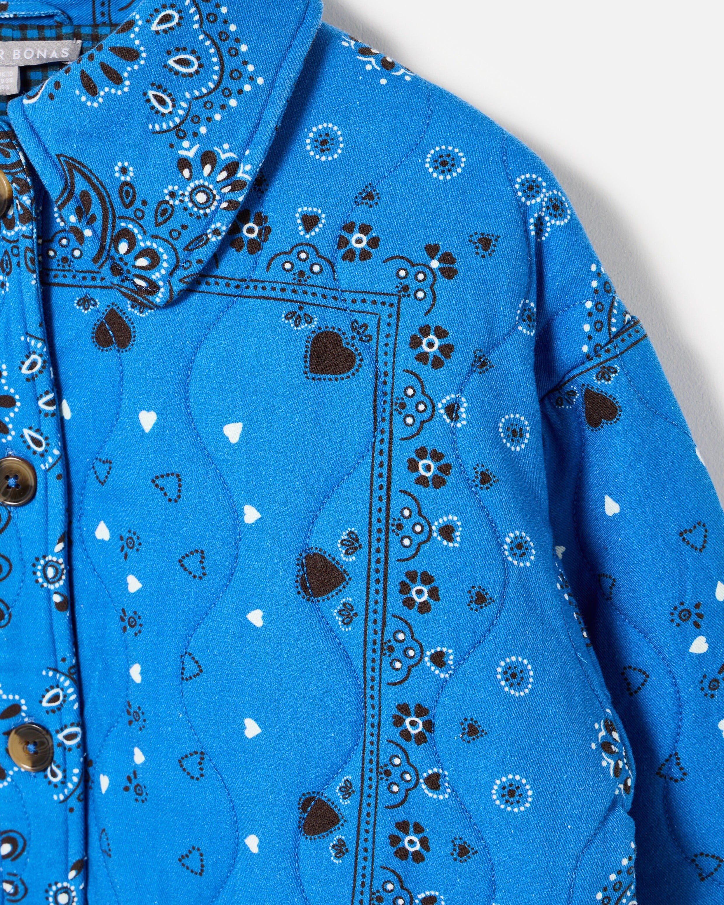 Blue Bandana Print Quilted Jacket | Oliver Bonas