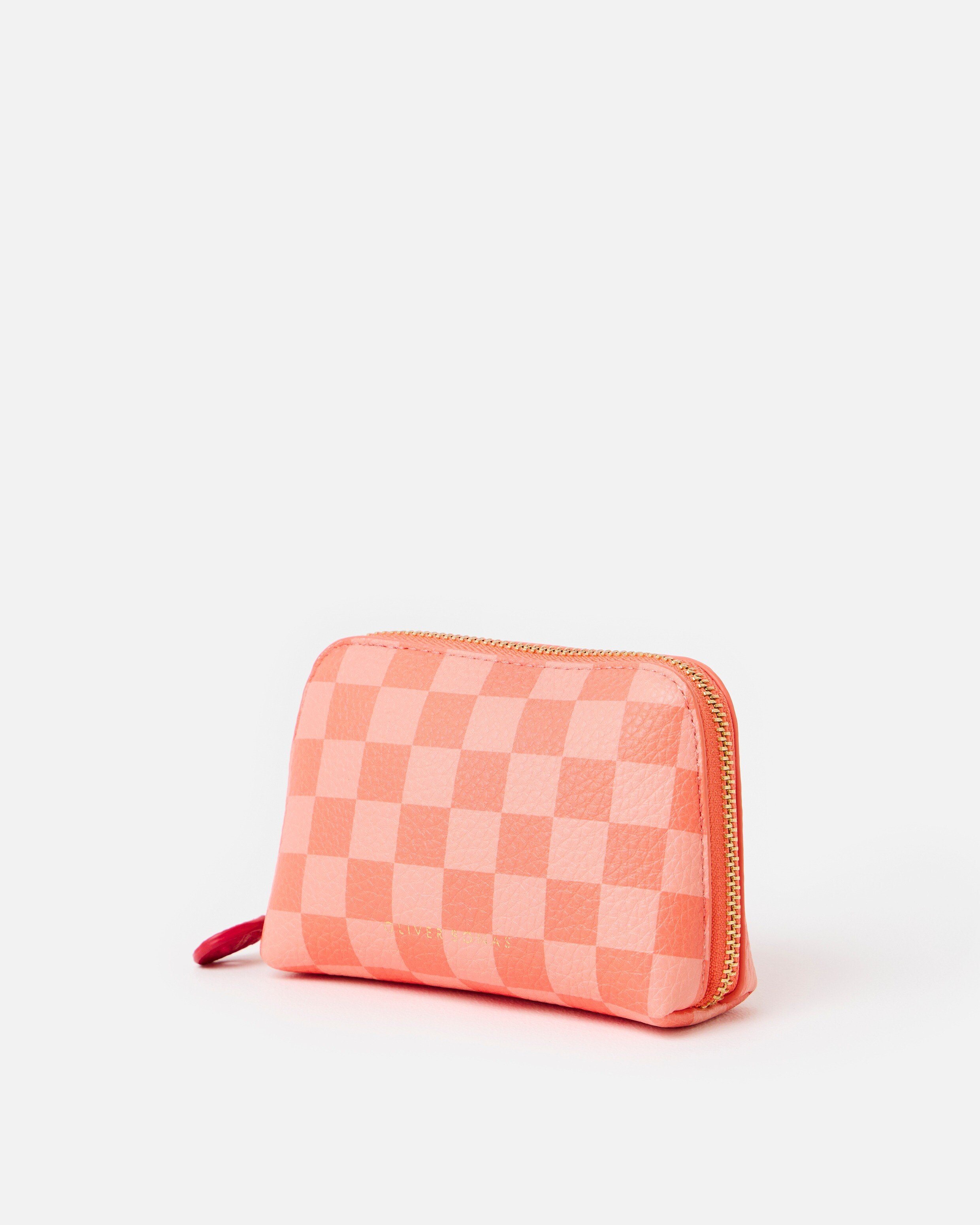 Holly Pink Chequerboard Zipped Pouch | Oliver Bonas