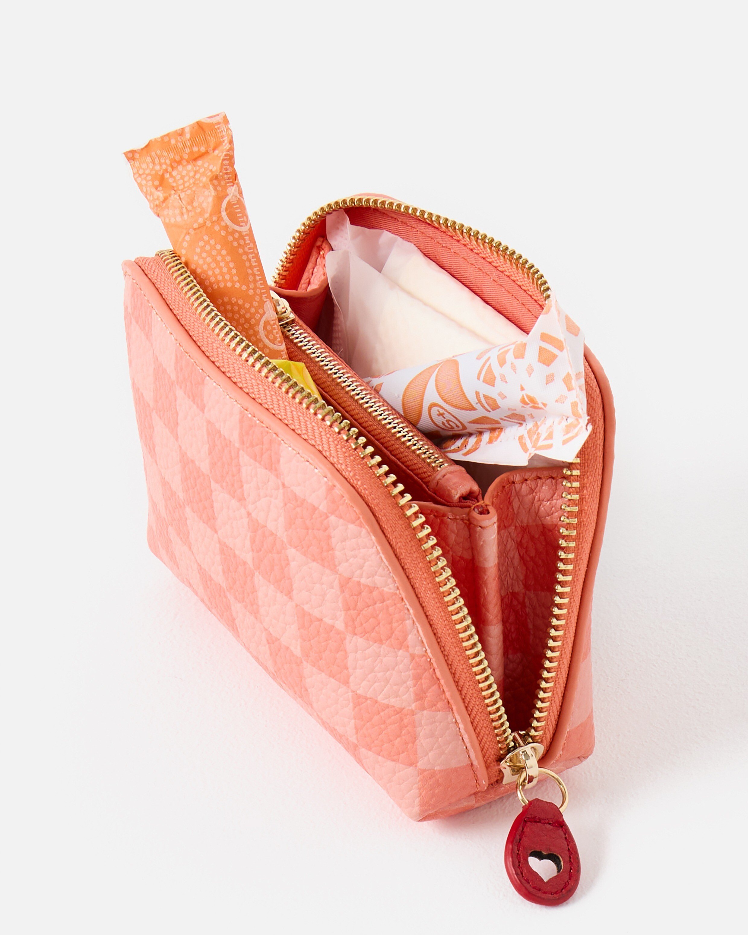 Holly Pink Chequerboard Zipped Pouch | Oliver Bonas