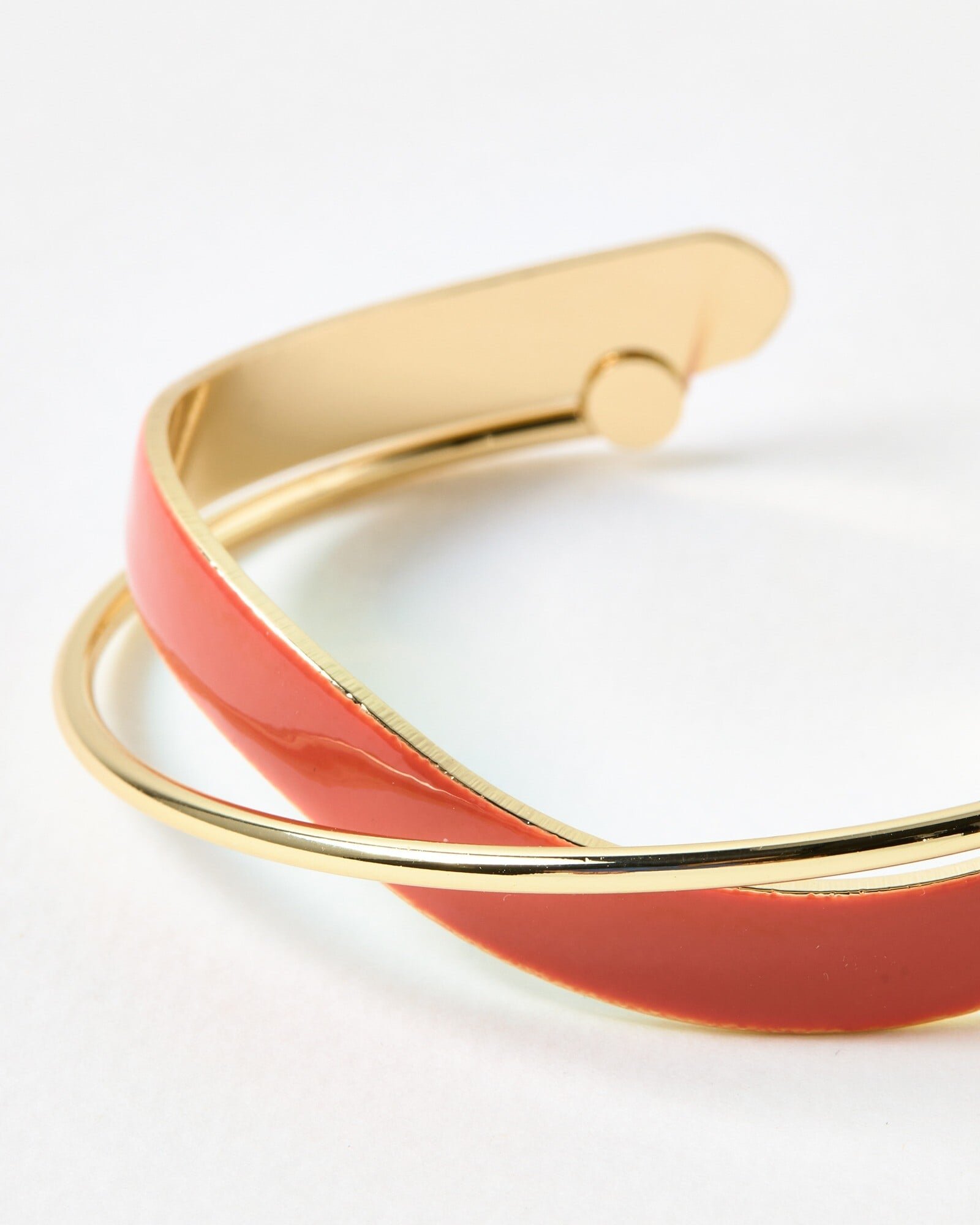 Christie Twist Orange Enamel Bangle | Oliver Bonas