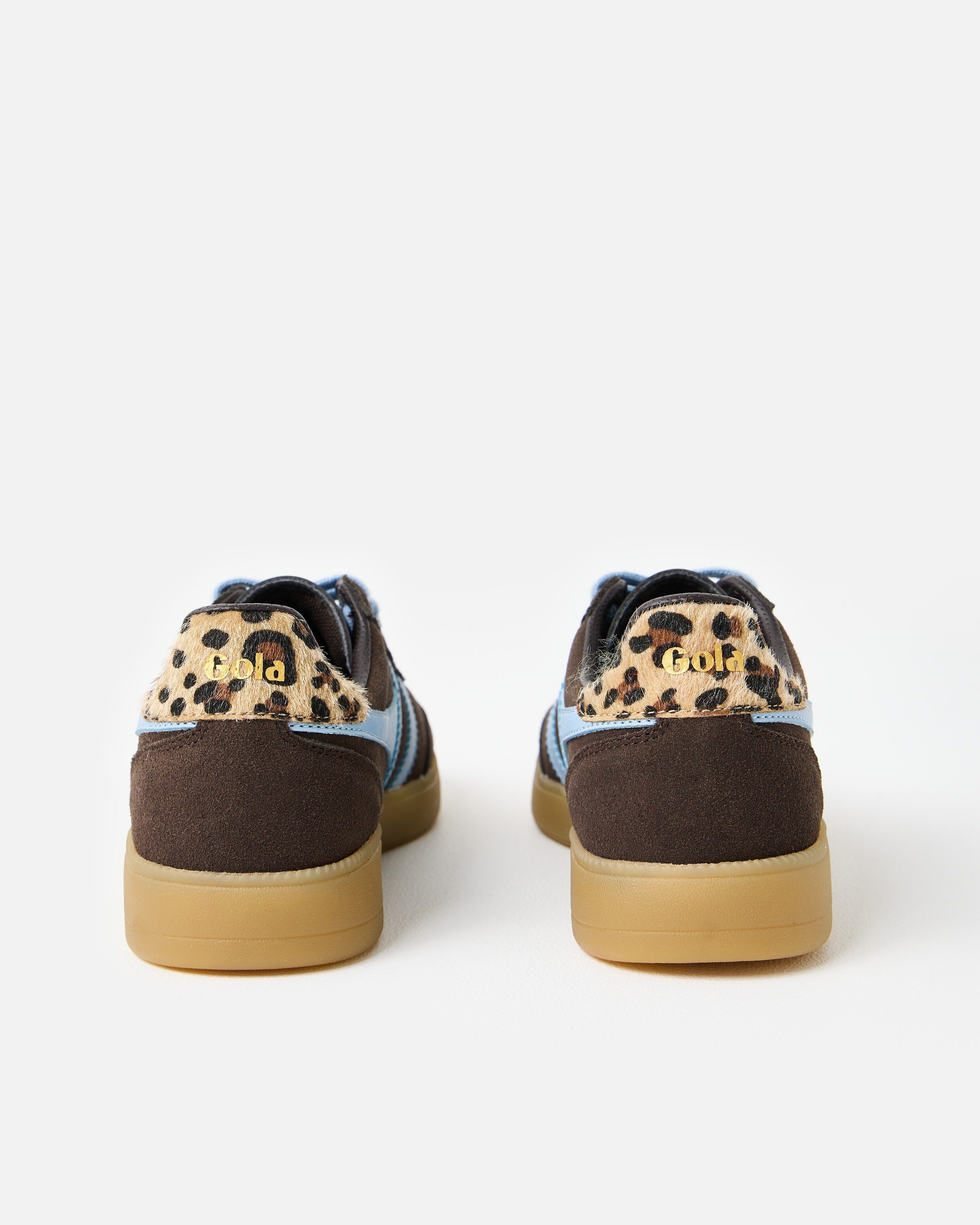 Gola x OB Exclusive Viper Chocolate Brown Leopard Print Trainers - Main Image