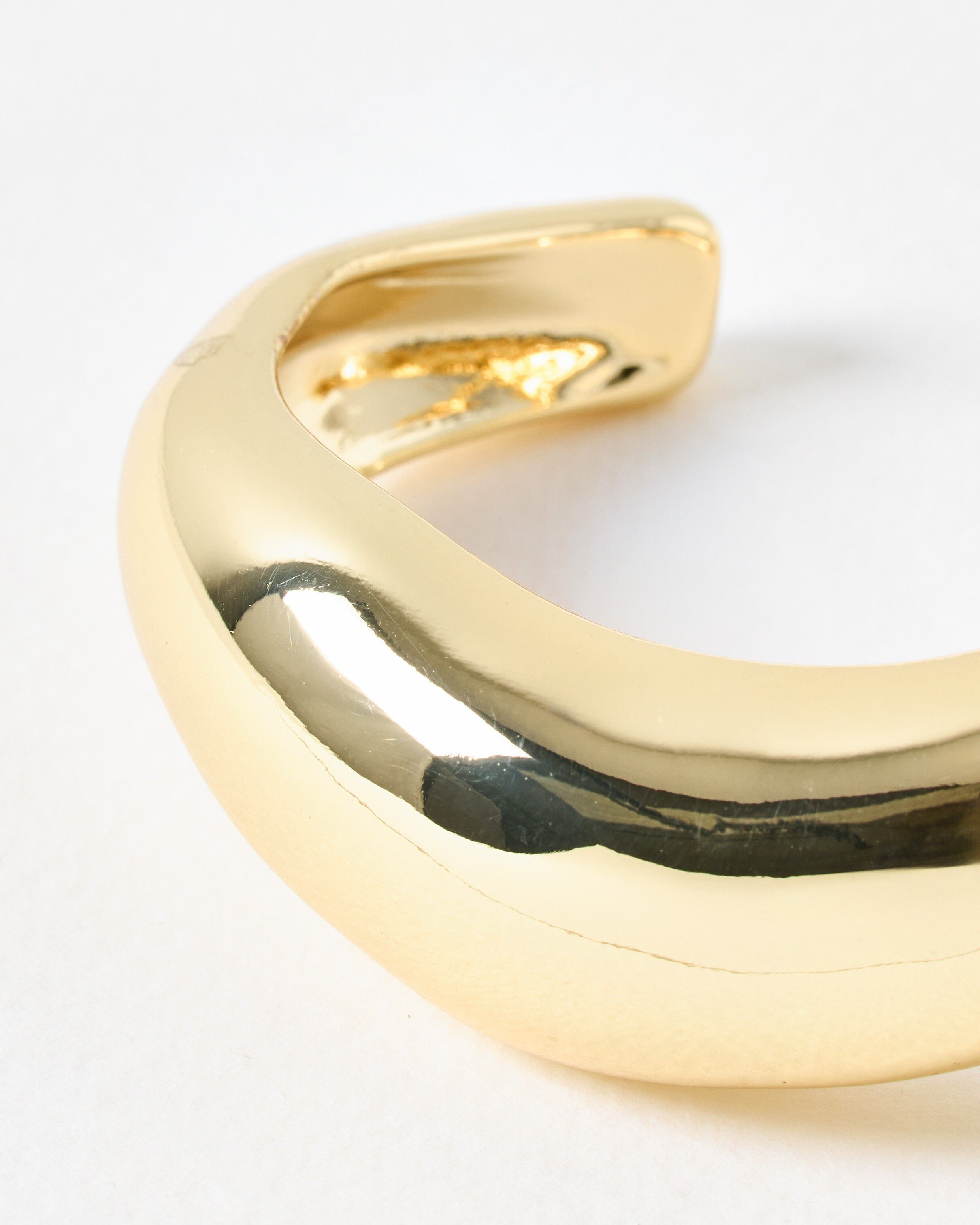 Noel Smooth Gold Tone Chunky Cuff Bangle | Oliver Bonas