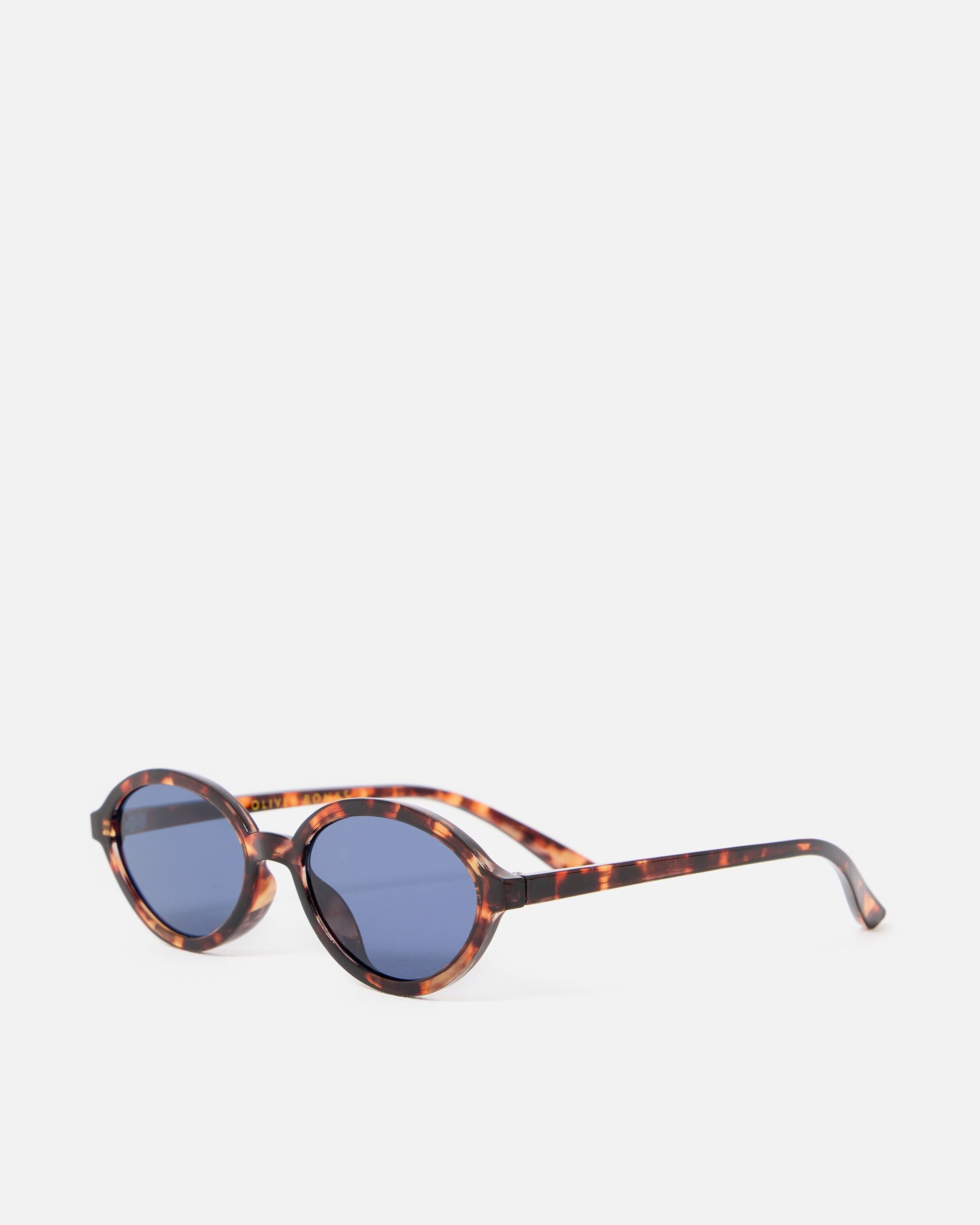 Brown Faux Tortoiseshell Oval Sunglasses | Oliver Bonas