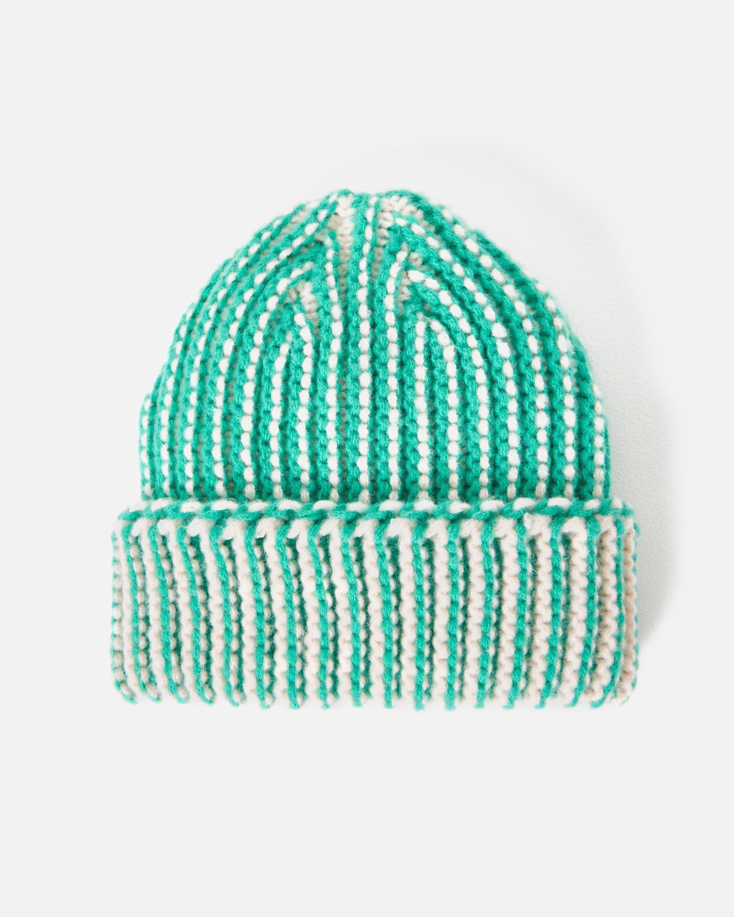 Monochrome Striped Fairisle Knitted Beanie Hat | Oliver Bonas