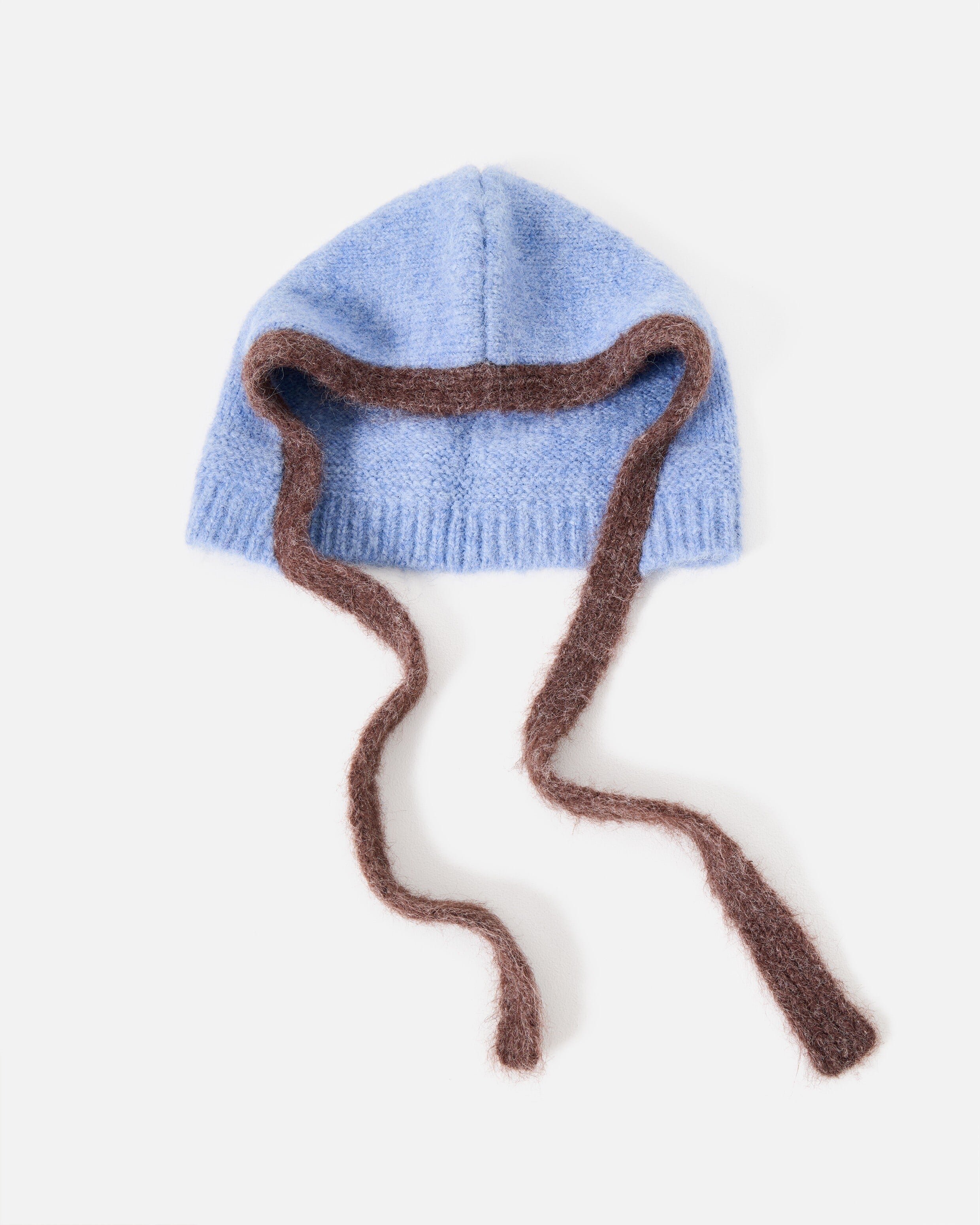 Chocolate Brown Fluffy Ribbed Knitted Beanie Hat | Oliver Bonas