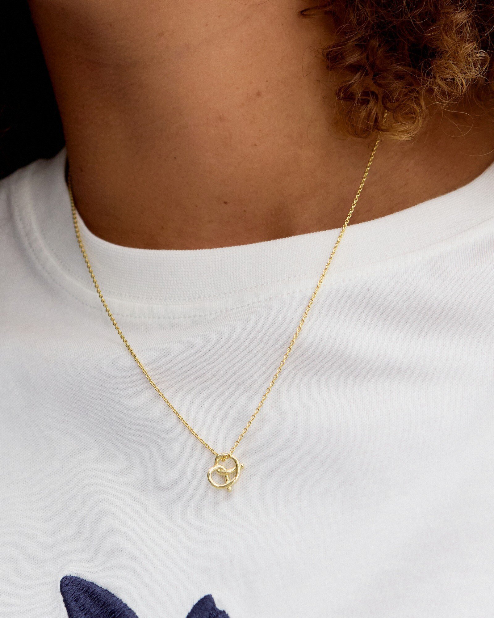 Parker Pretzel Gold Plated Pendant Necklace Oliver Bonas
