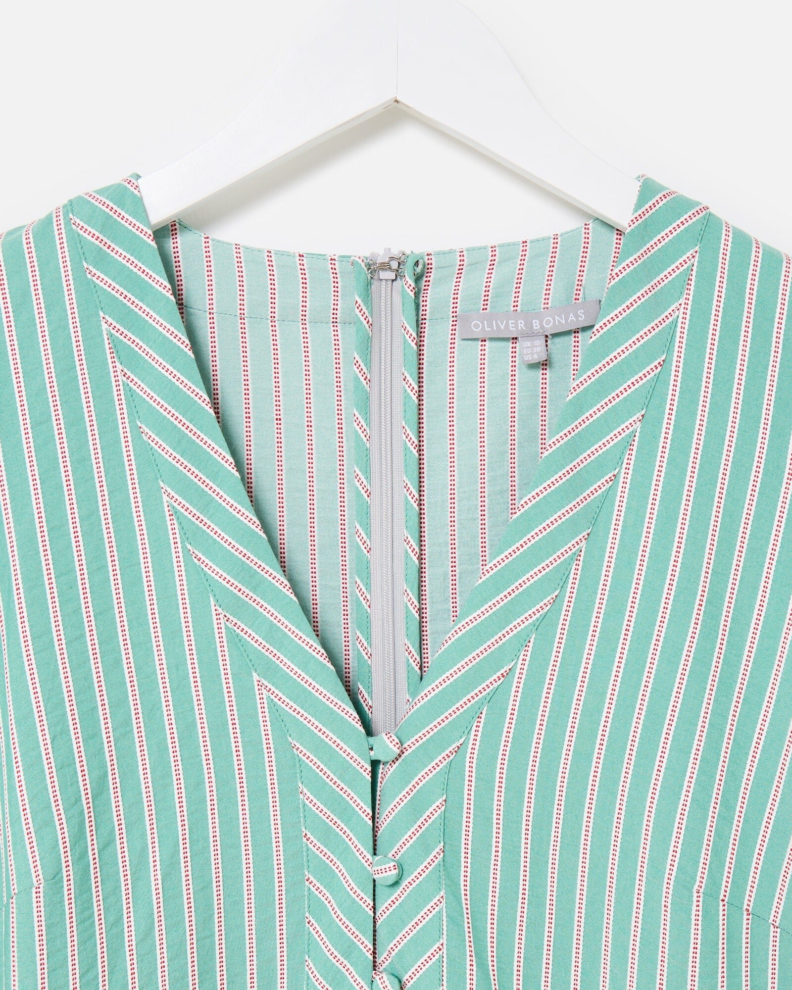 Green & Red Striped Midi Dress | Oliver Bonas