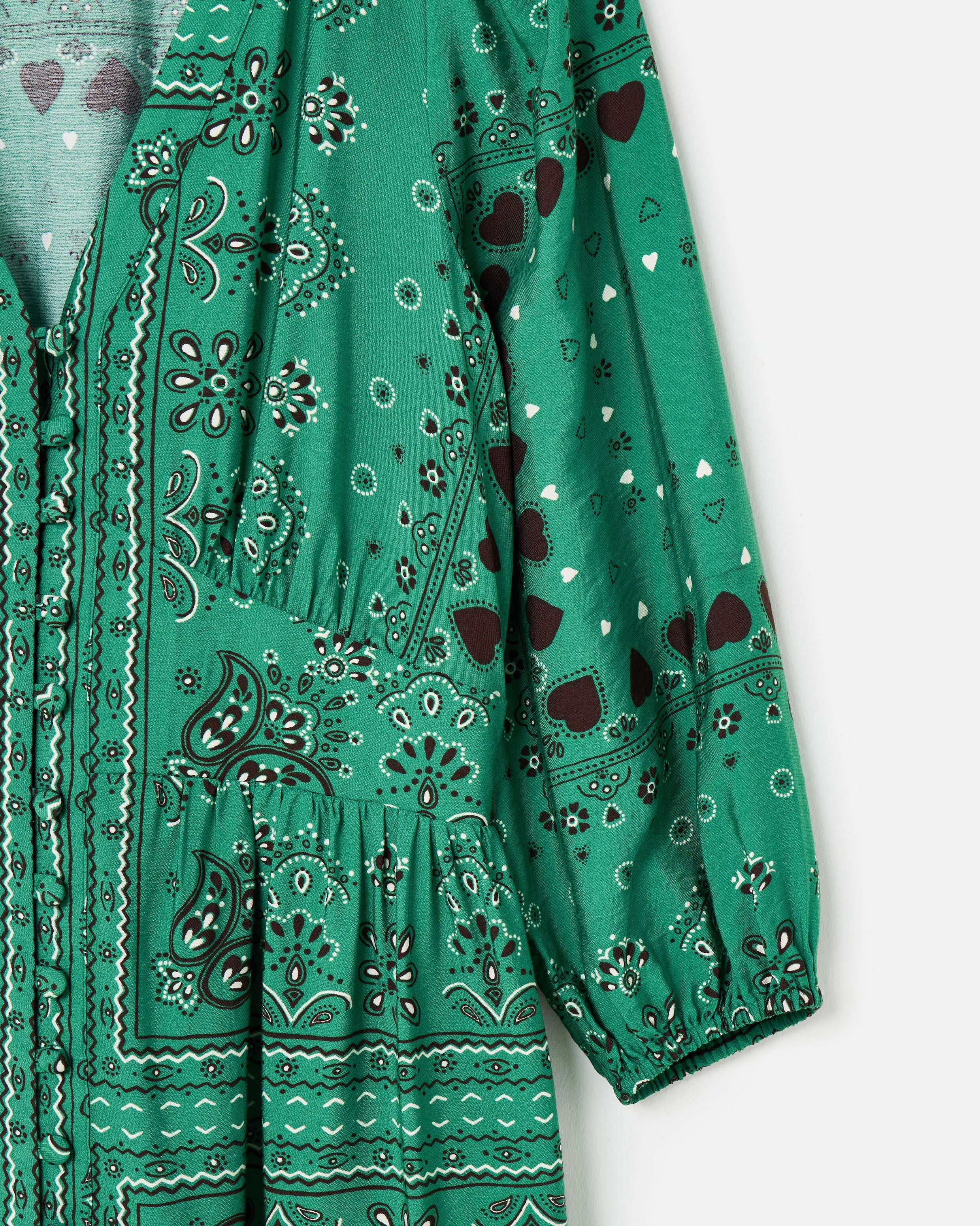 Green Paisley Bandana Print V-Neck Midi Dress | Oliver Bonas Green Paisley Bandana Print V-Neck Midi Dress | Oliver Bonas