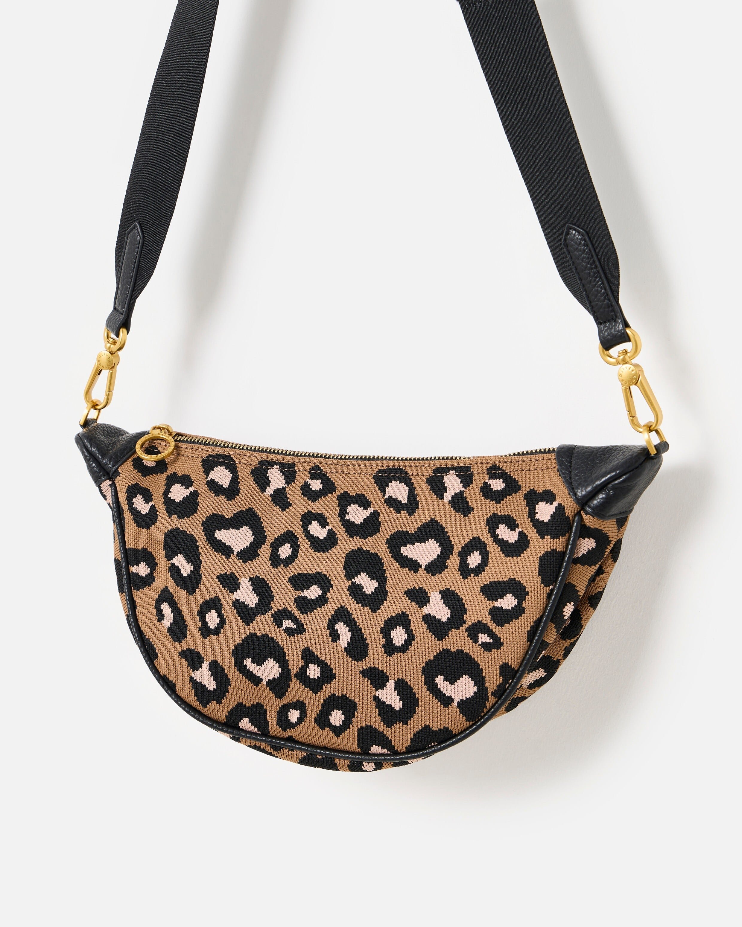 Brown Leopard Print Knitted Belt Bag | Oliver Bonas