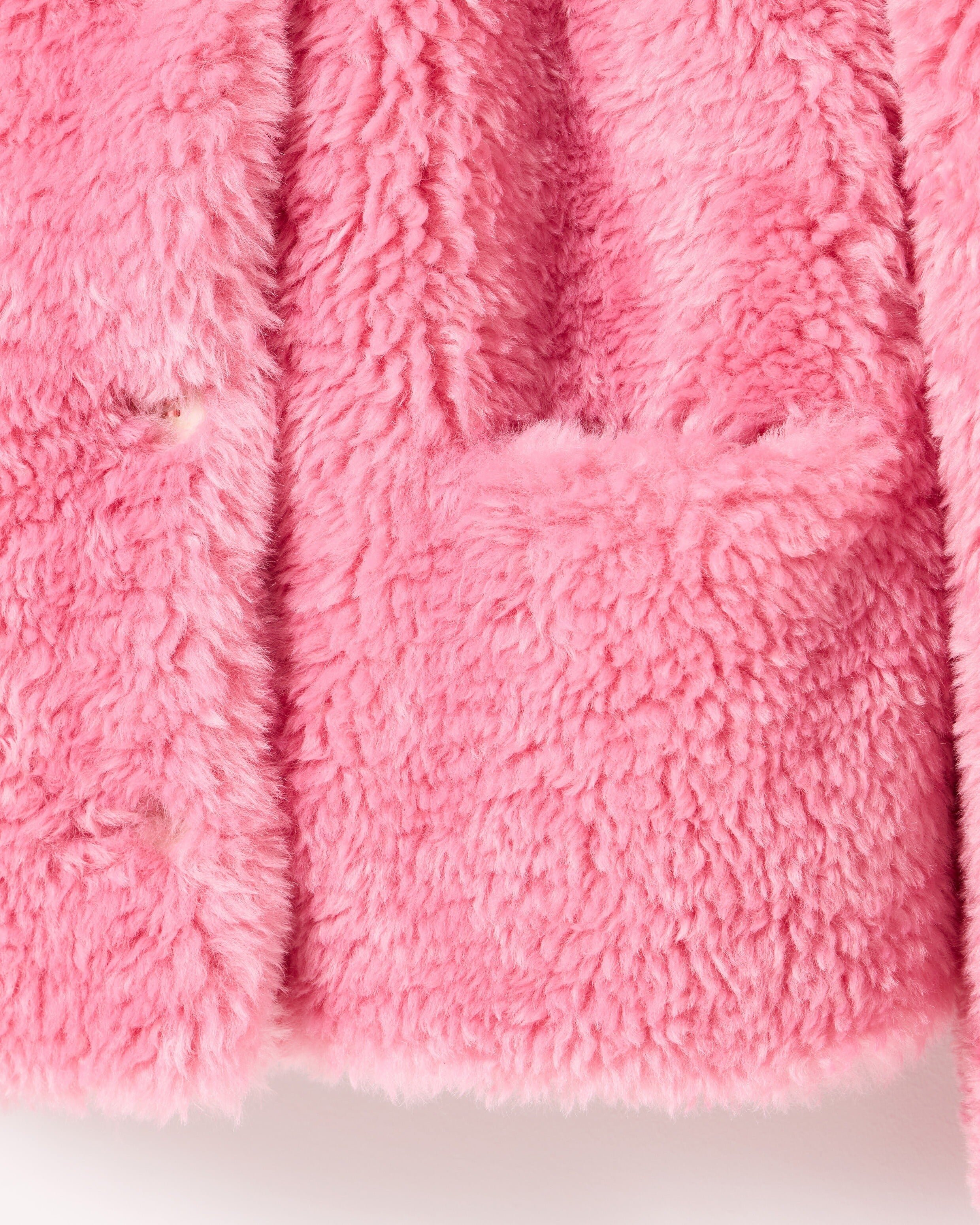 Pink Shaggy Faux Fur Coat | Oliver Bonas