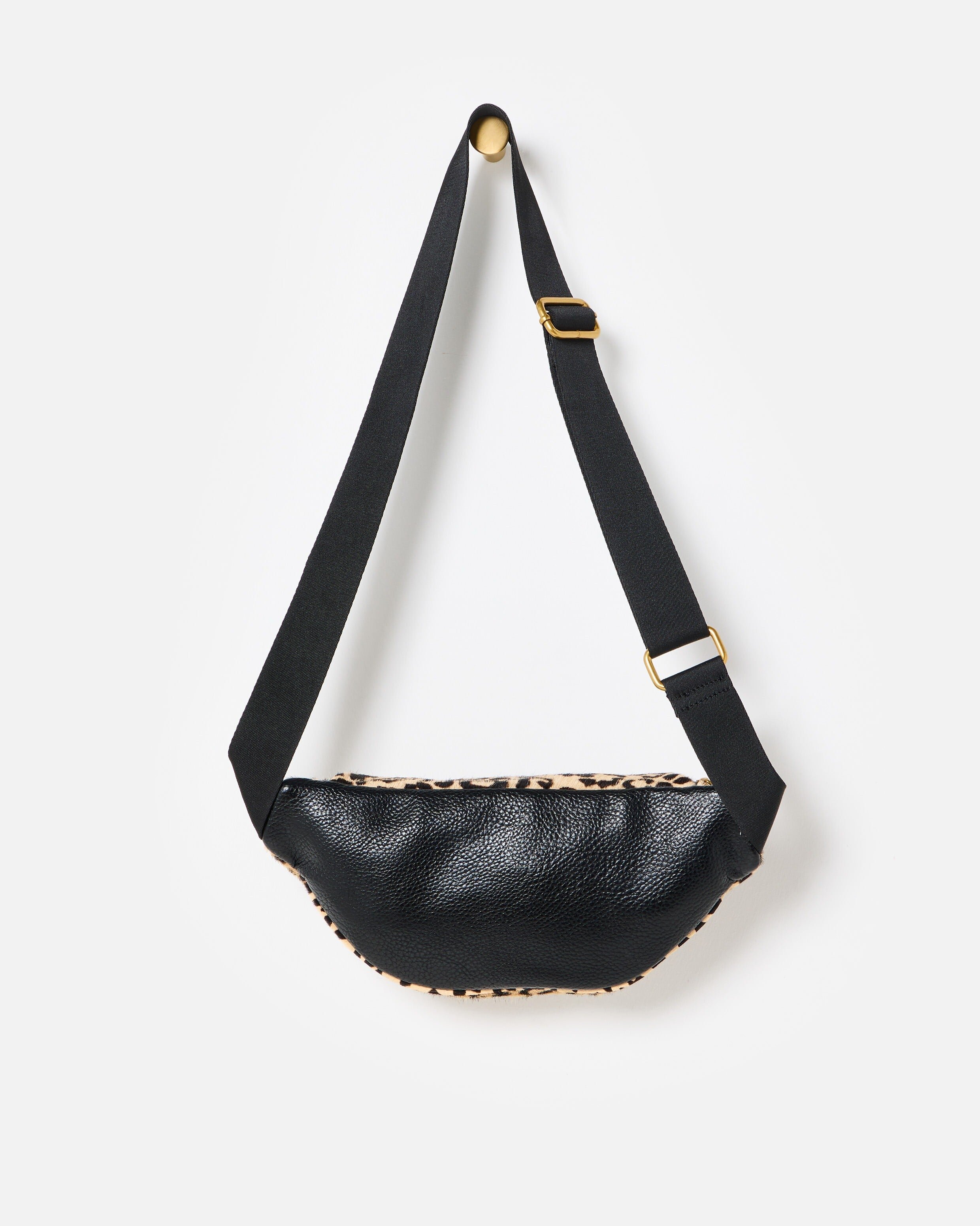 Lexi Leopard Print Textured Double Zip Belt Bag | Oliver Bonas