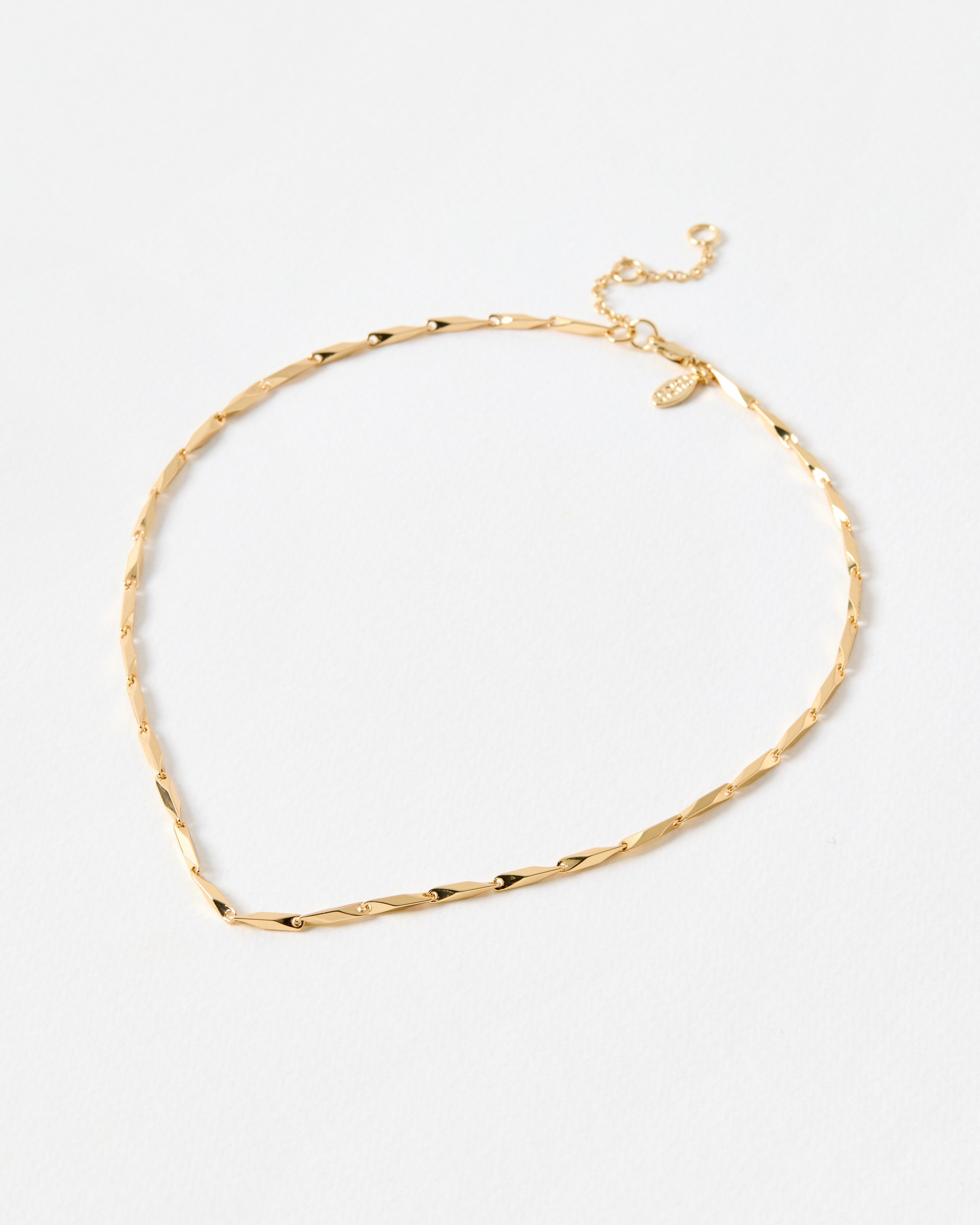 Hollis Gold Tone Bar Chain Necklace | Oliver Bonas
