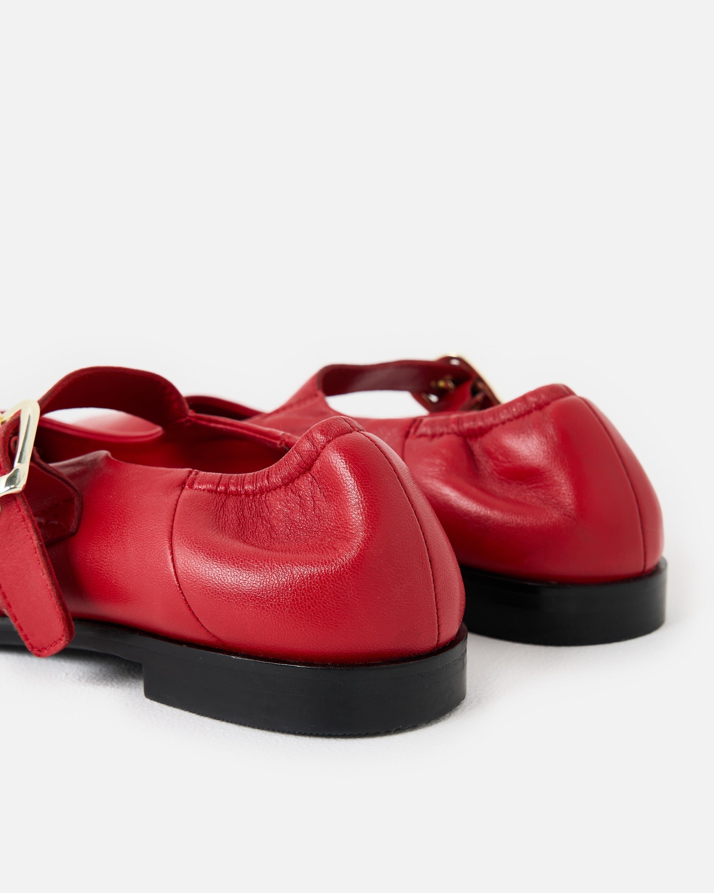 Red Leather Mary Janes | Oliver Bonas