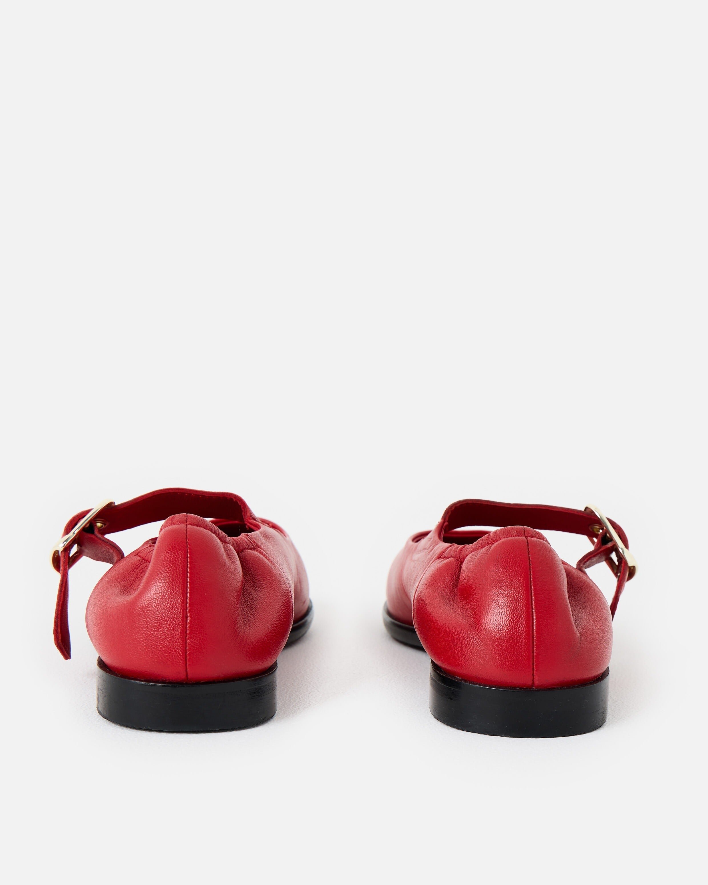オルガンシューズ Mary Jane (Red, Leather) Red Leather Mary Janes | Oliver Bonas