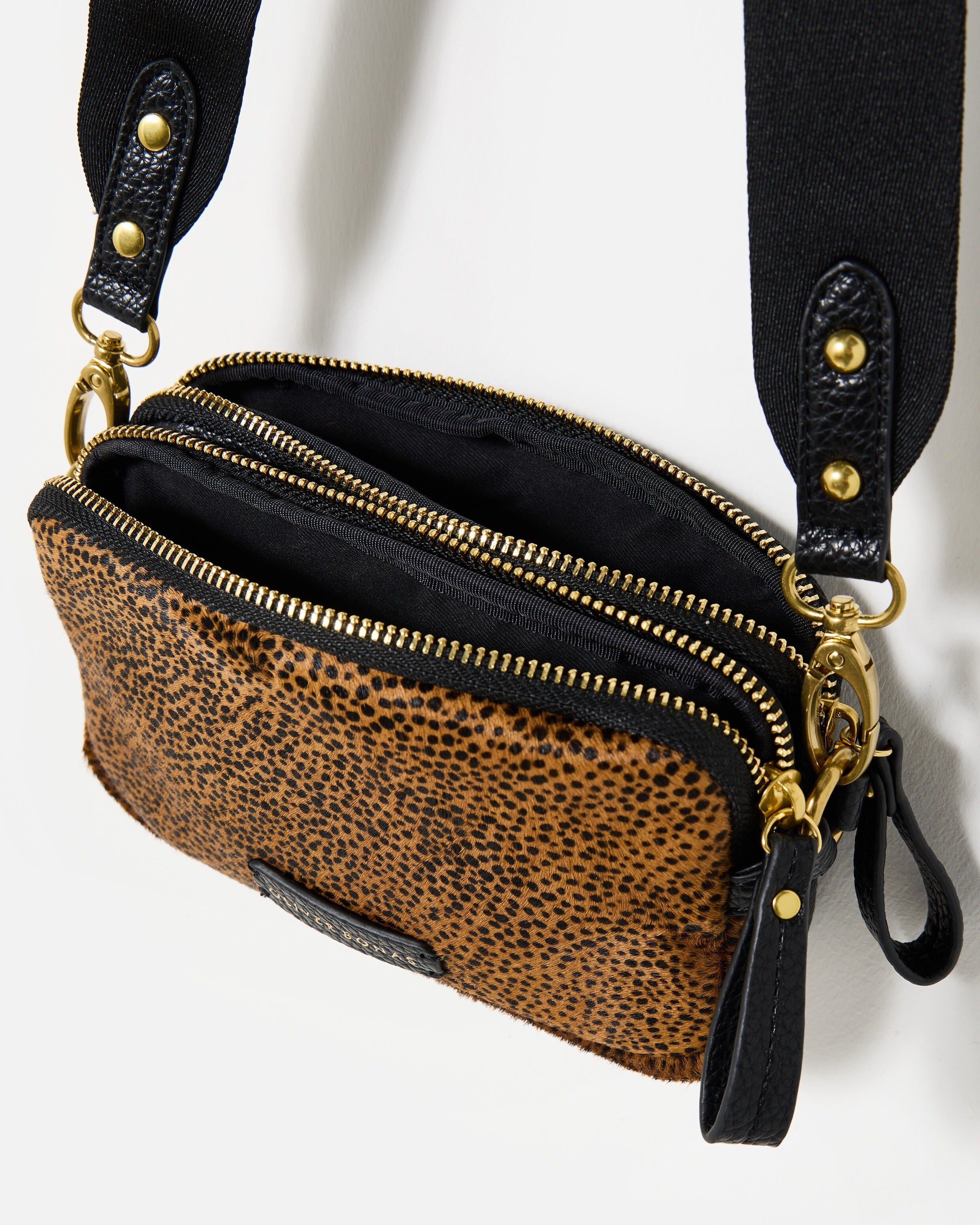 Naha Brown Cheetah Print Crossbody Bag | Oliver Bonas