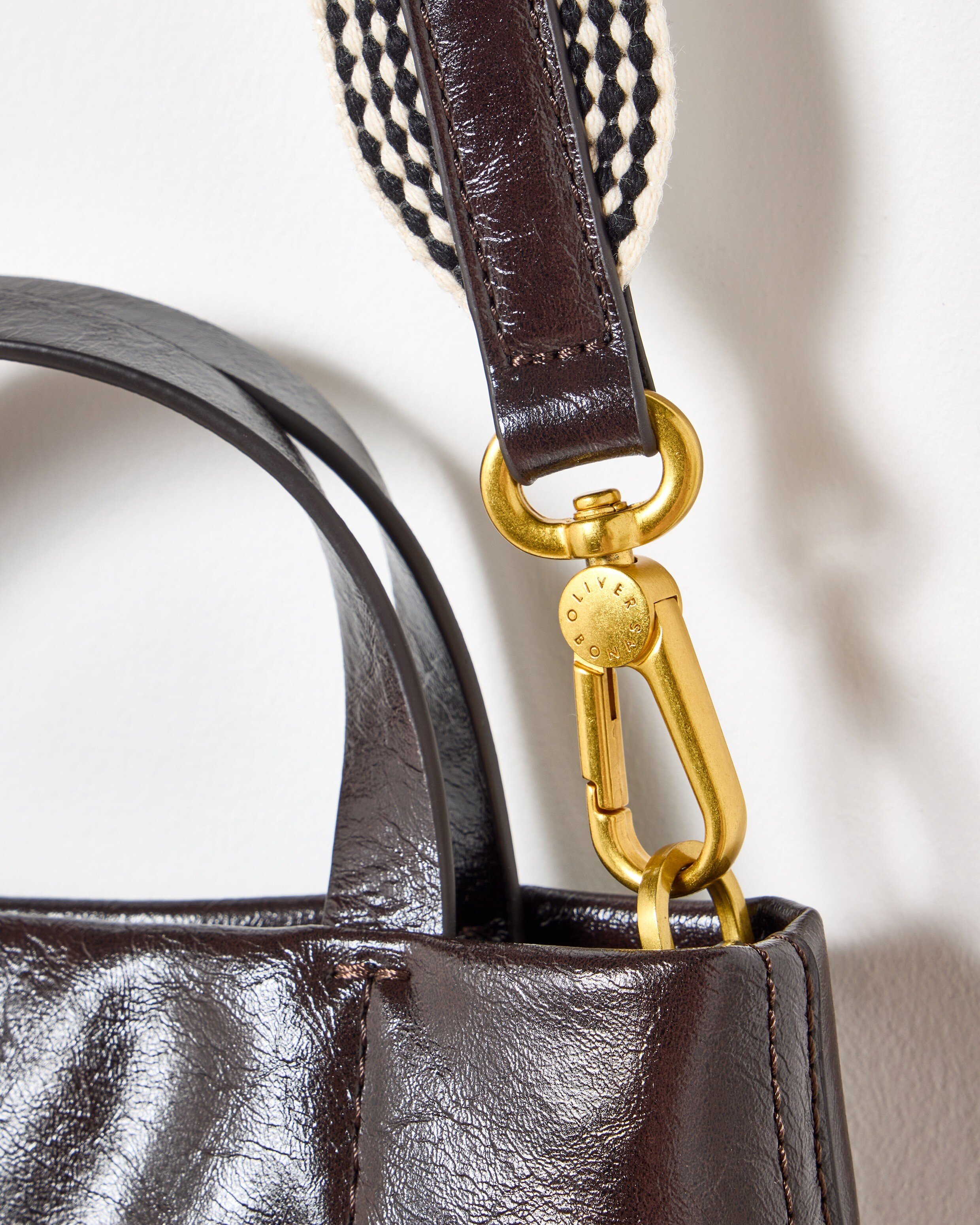 Mia Chocolate Brown Mini Tote Crossbody Bag Oliver Bonas - Main Image