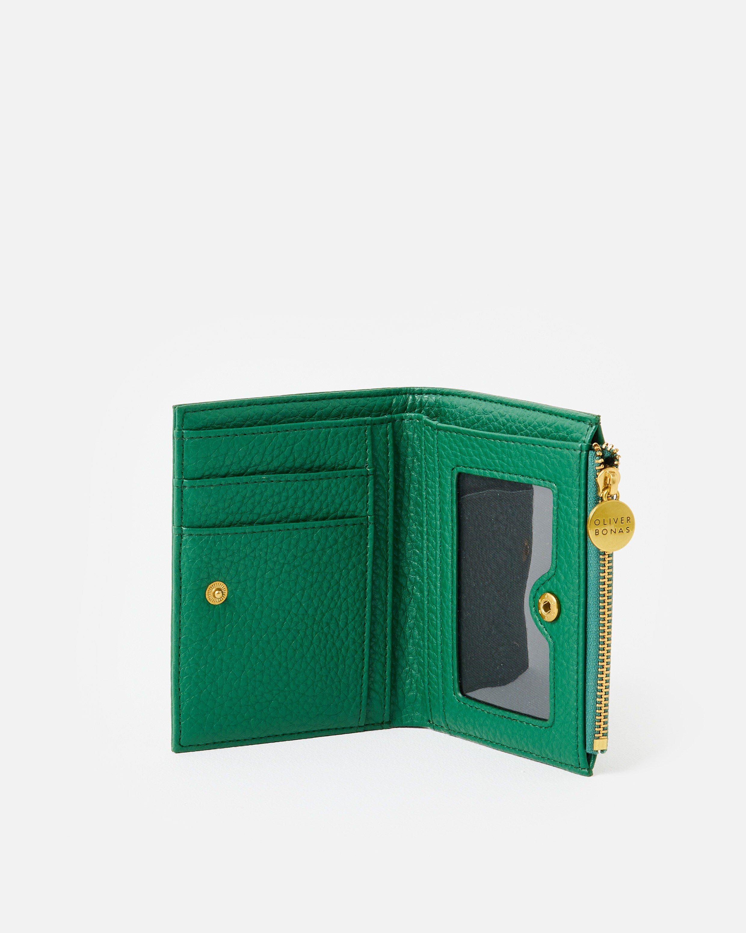 Kinley Dark Green Zipped Purse | Oliver Bonas