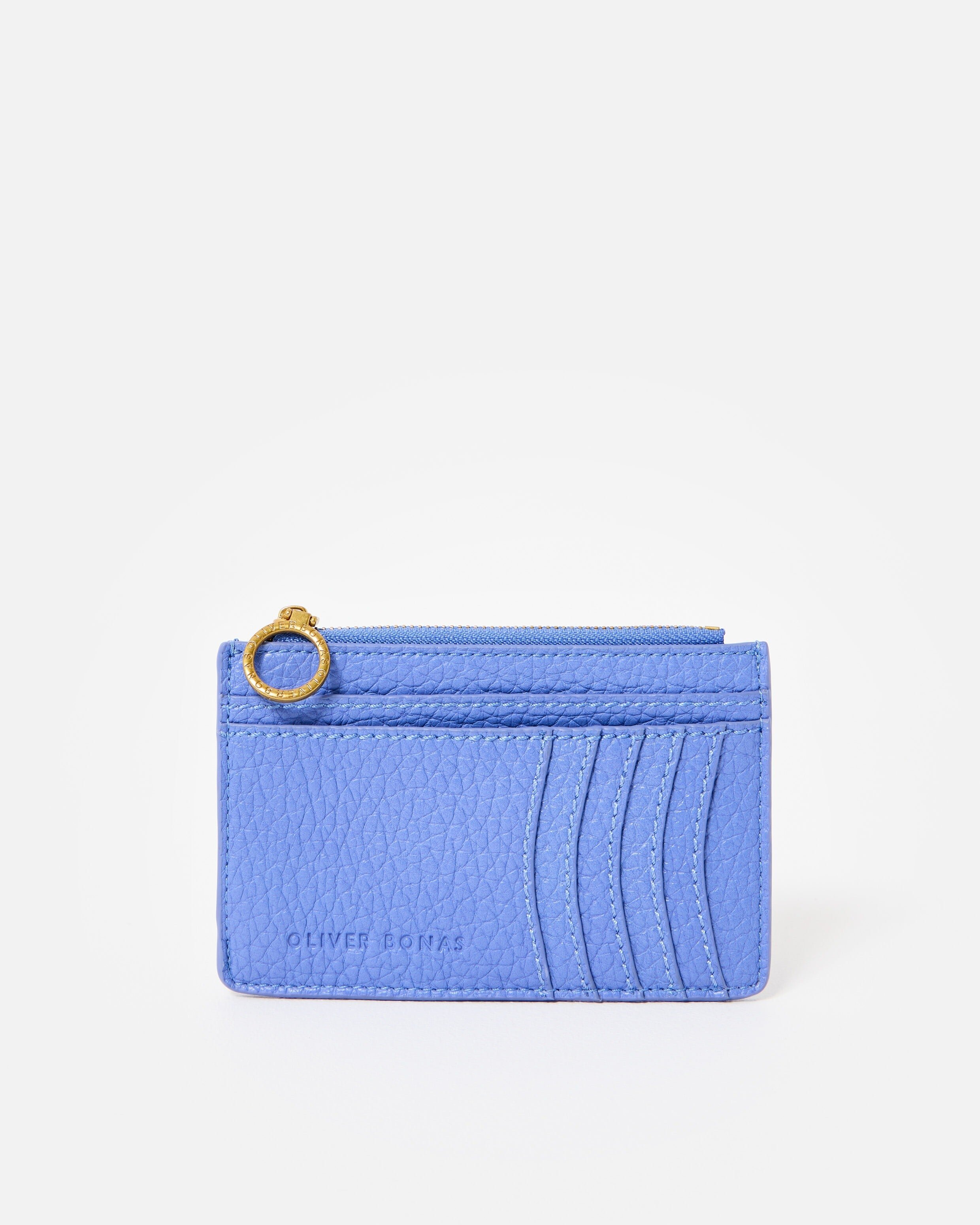 Rowan Blue Zipped Card Holder | Oliver Bonas