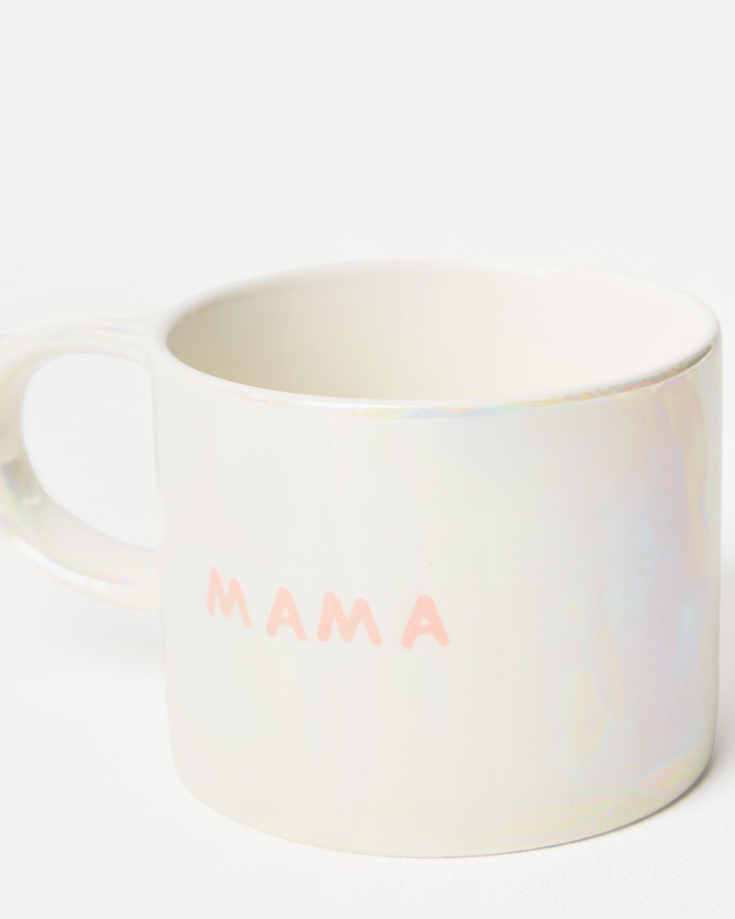 White Pearlescent Ceramic Mama Mug