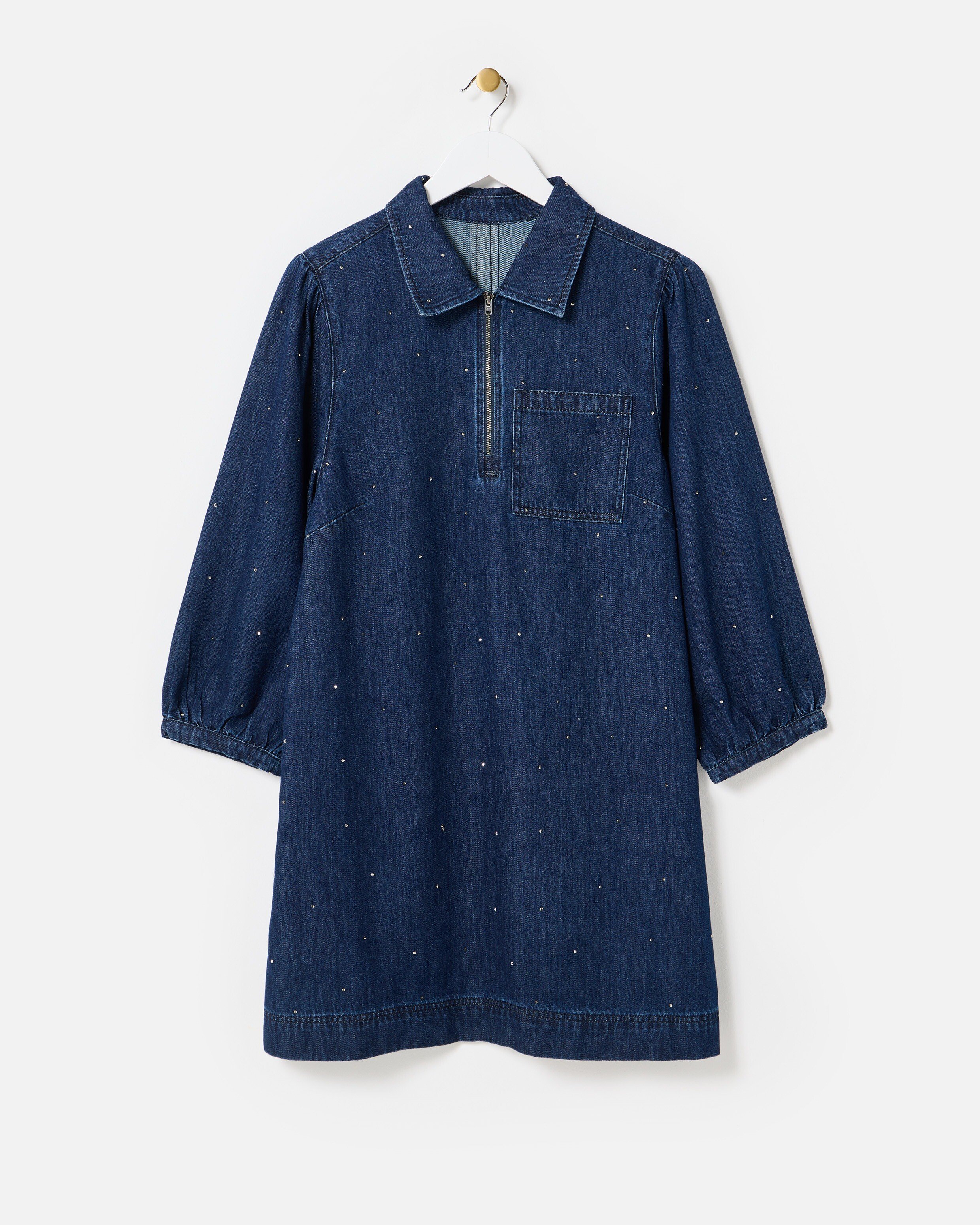 oliver bonas denim dress Buy Oliver Bonas Blue Denim Scallop Stitch Mini Shift Dress from Next USA