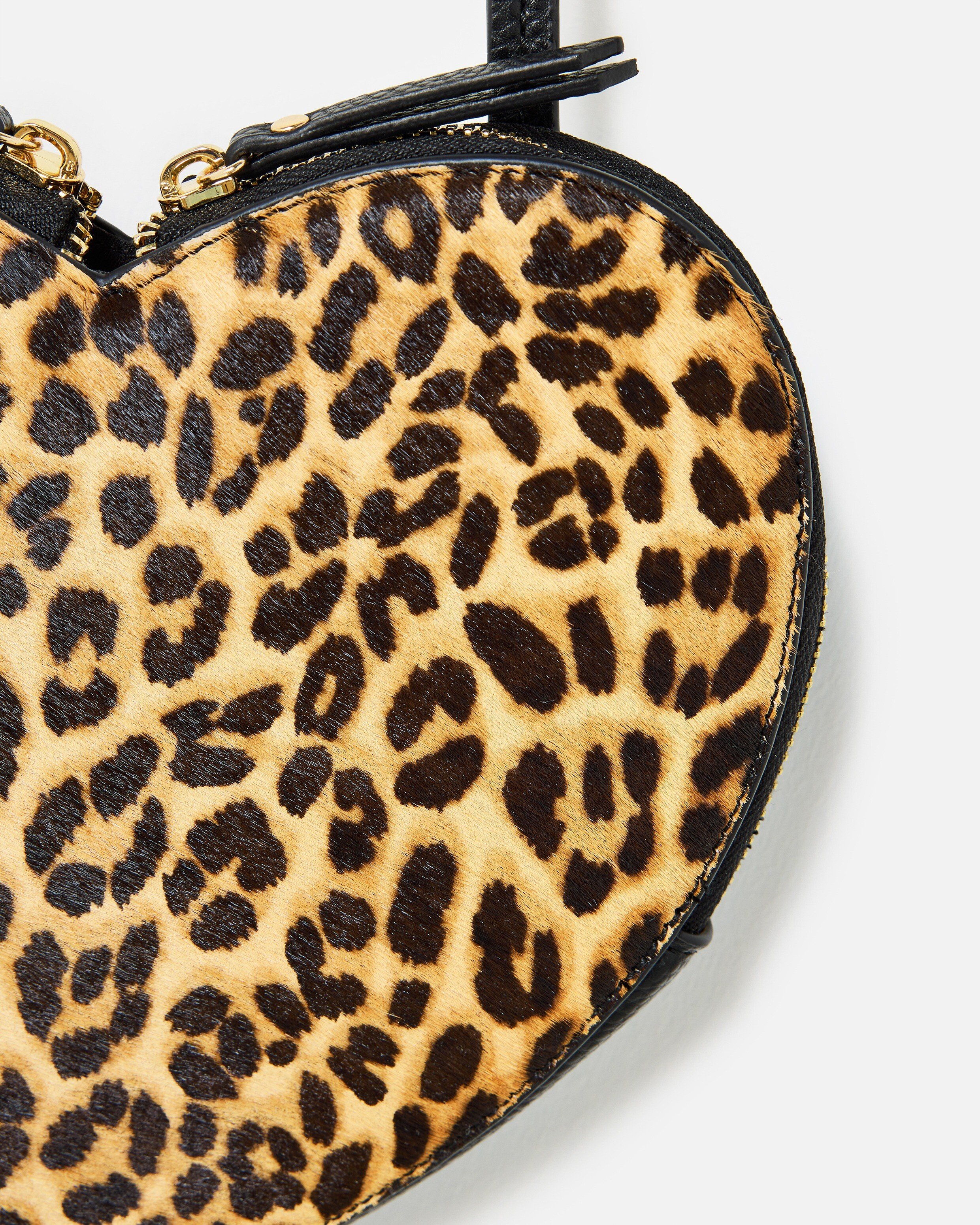 Augusta Textured Leopard Print Heart Crossbody Bag | Oliver Bonas