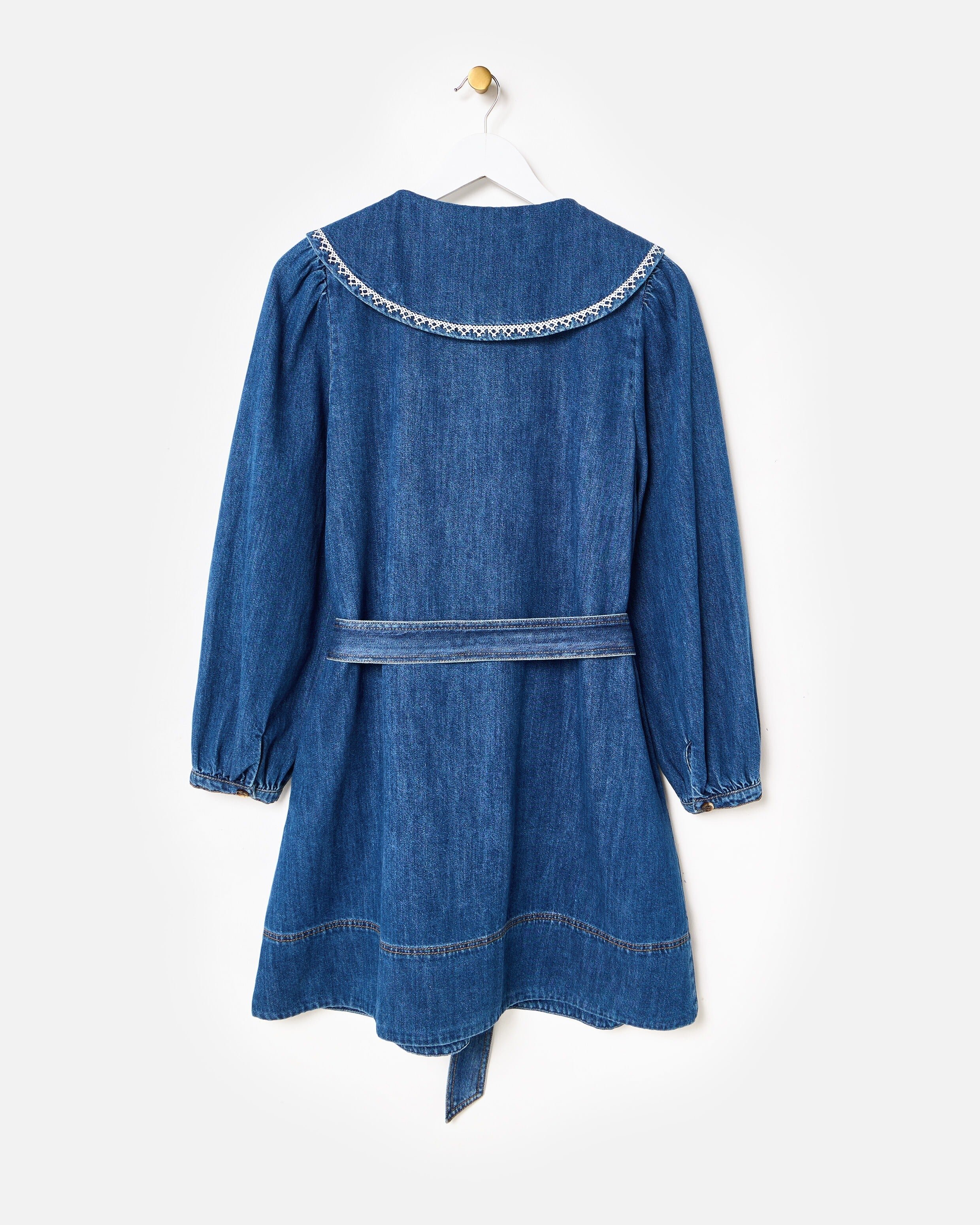 sachin and babi light blue dress Waimari L115603 Womens Denim Blue Cassandra Embroidered Mini Dress Size XL