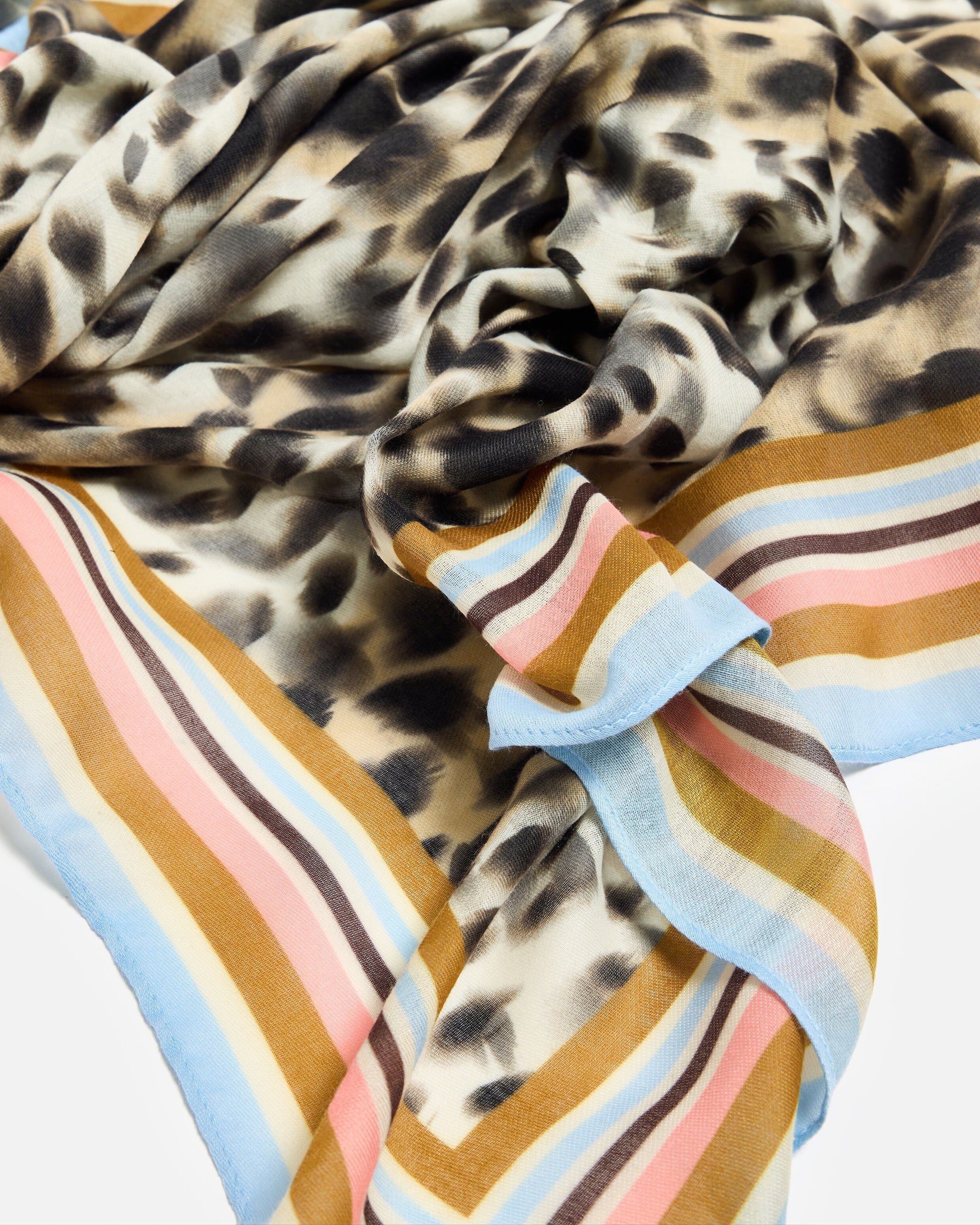 Brown Animal Print Lightweight Scarf | Oliver Bonas