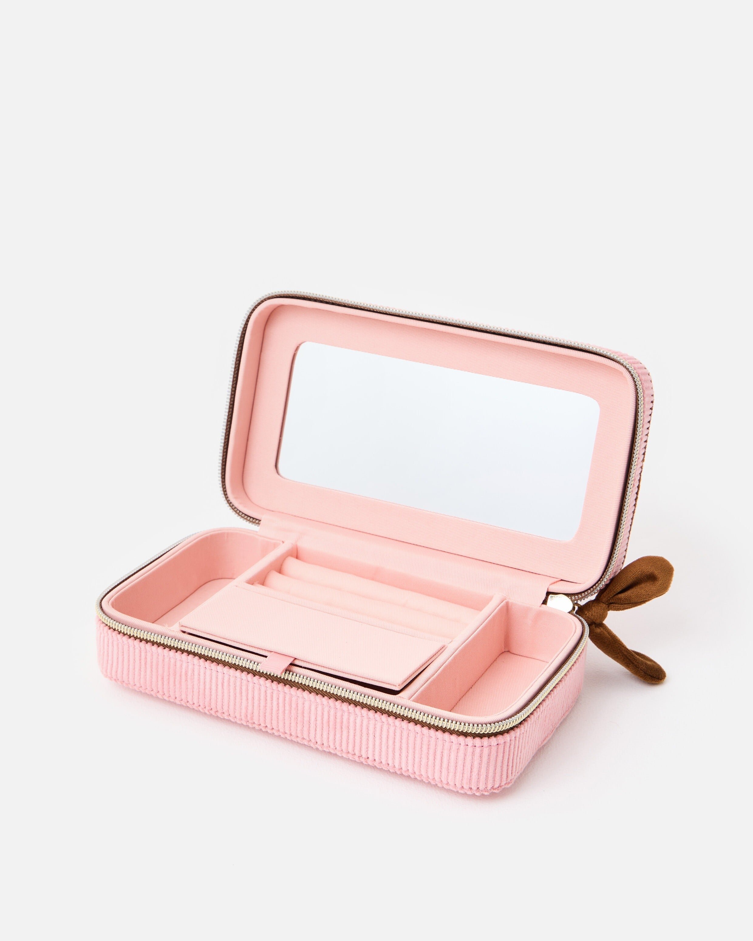 Pink & Brown Corduroy Large Rectangle Jewellery Box | Oliver Bonas