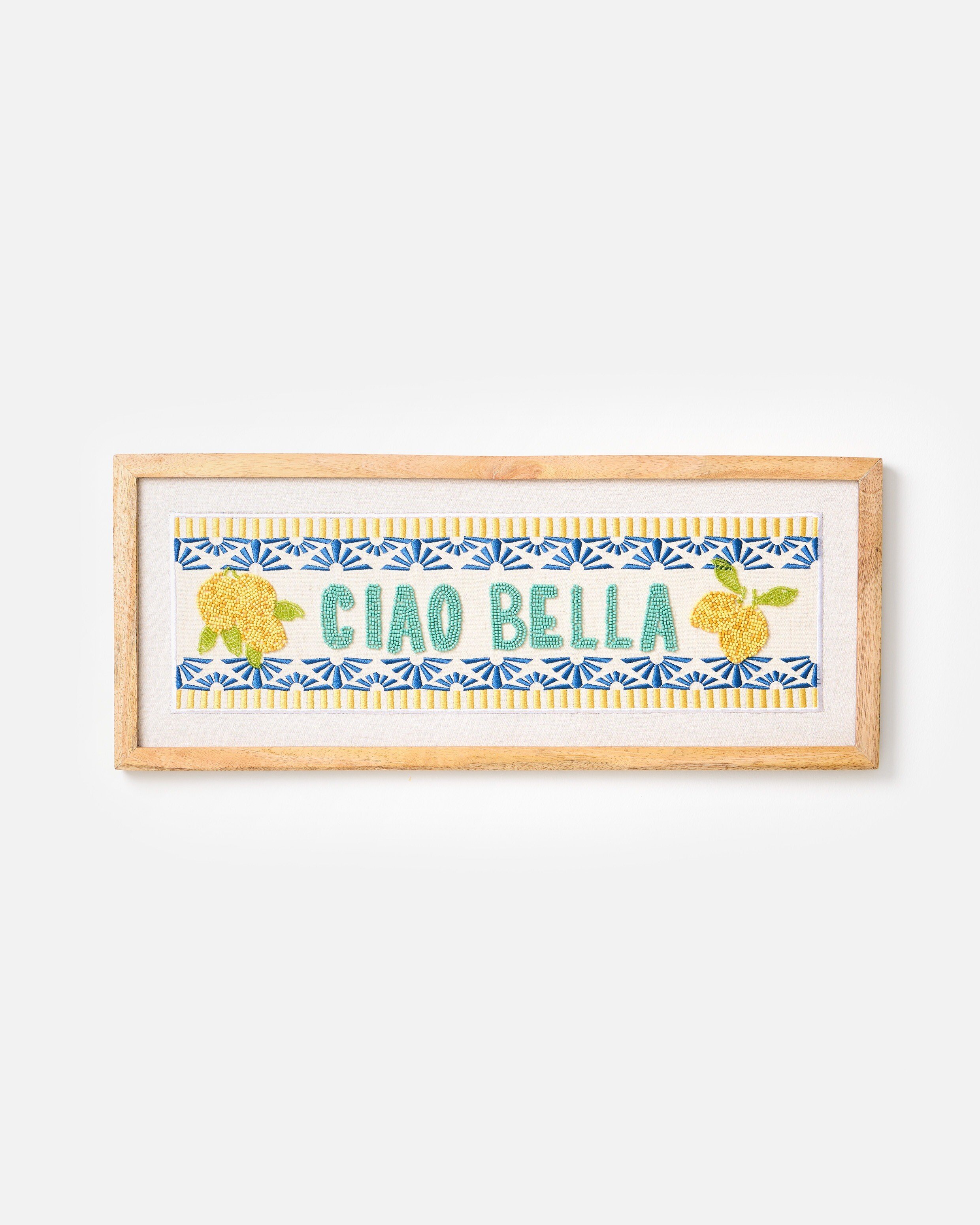 Yellow & Blue Ciao Bella Beaded Wall Art | Oliver Bonas