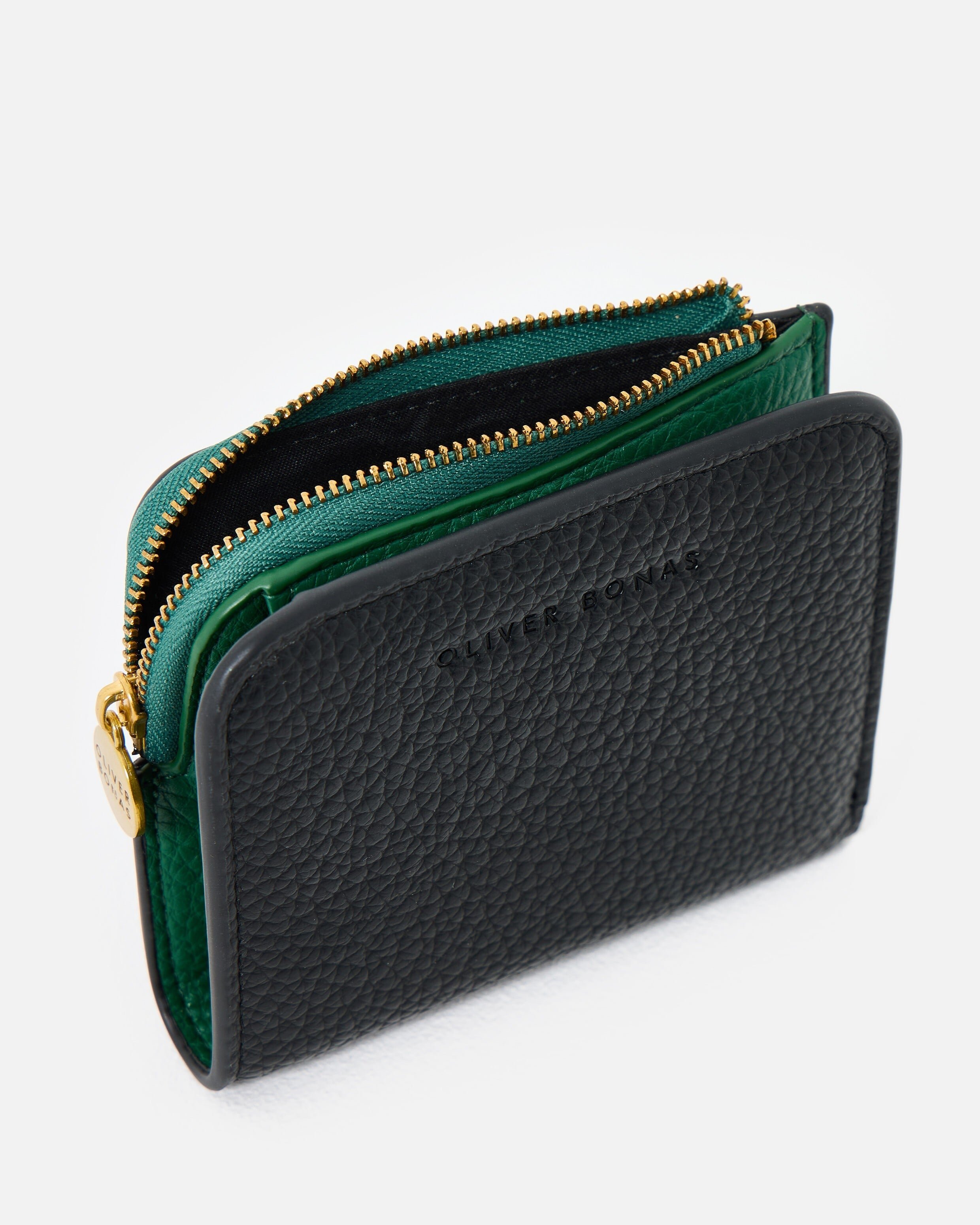Diza Black Zip Around Purse | Oliver Bonas