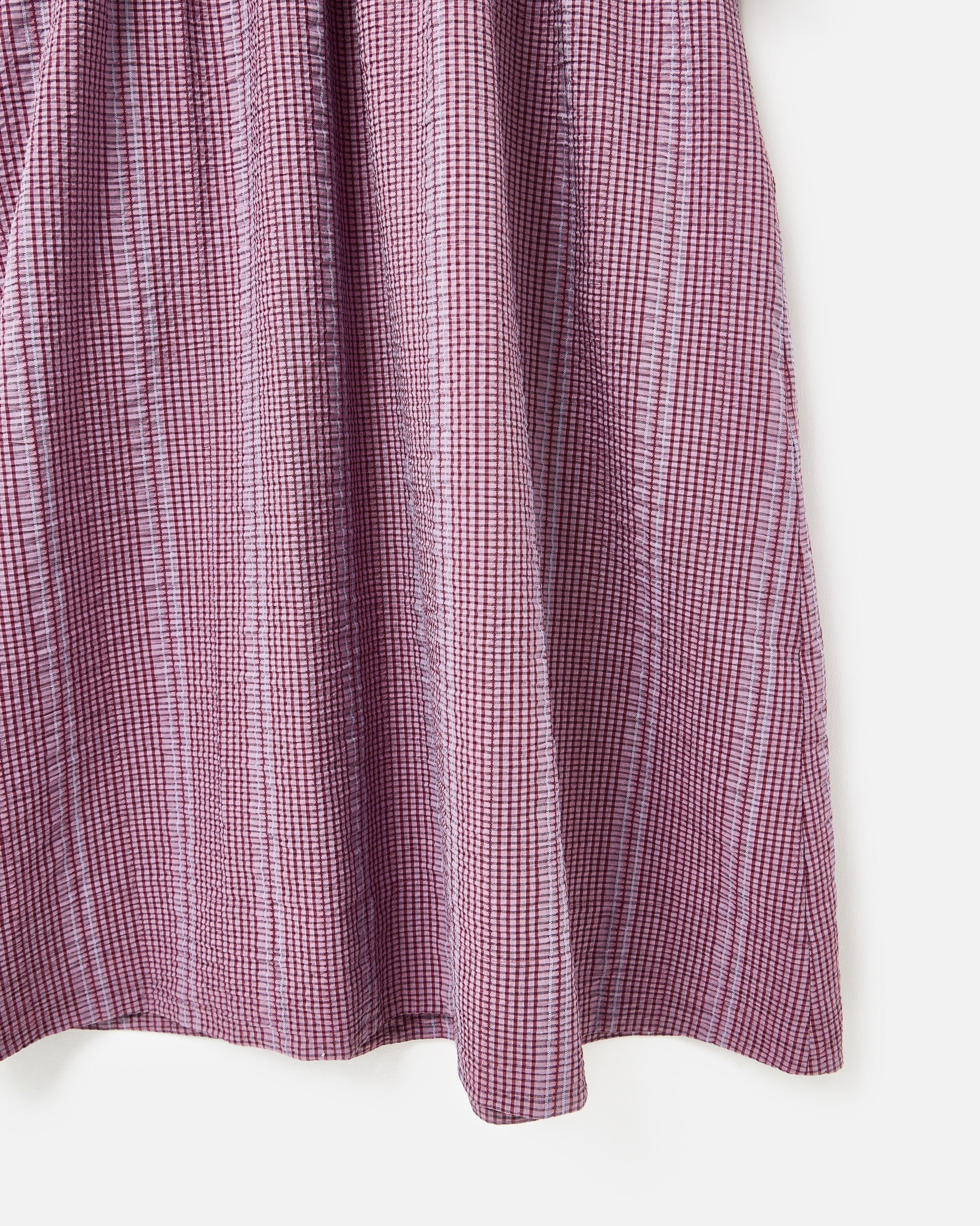 knee length dresses for ladies Love Found Purple Gingham Tiered Midi Dress – Shop the Mint main image 1