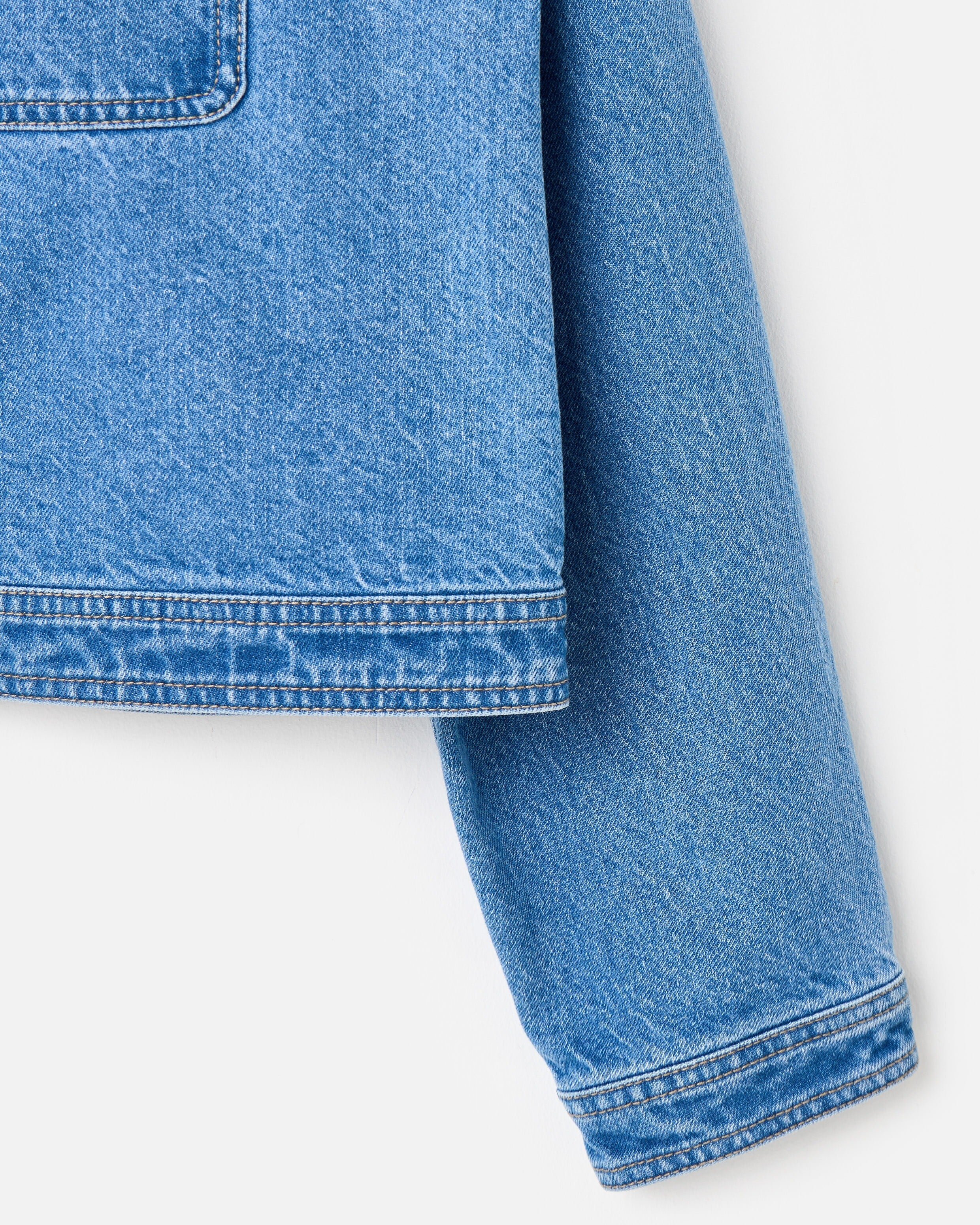 Blue Cropped Denim Jacket | Oliver Bonas