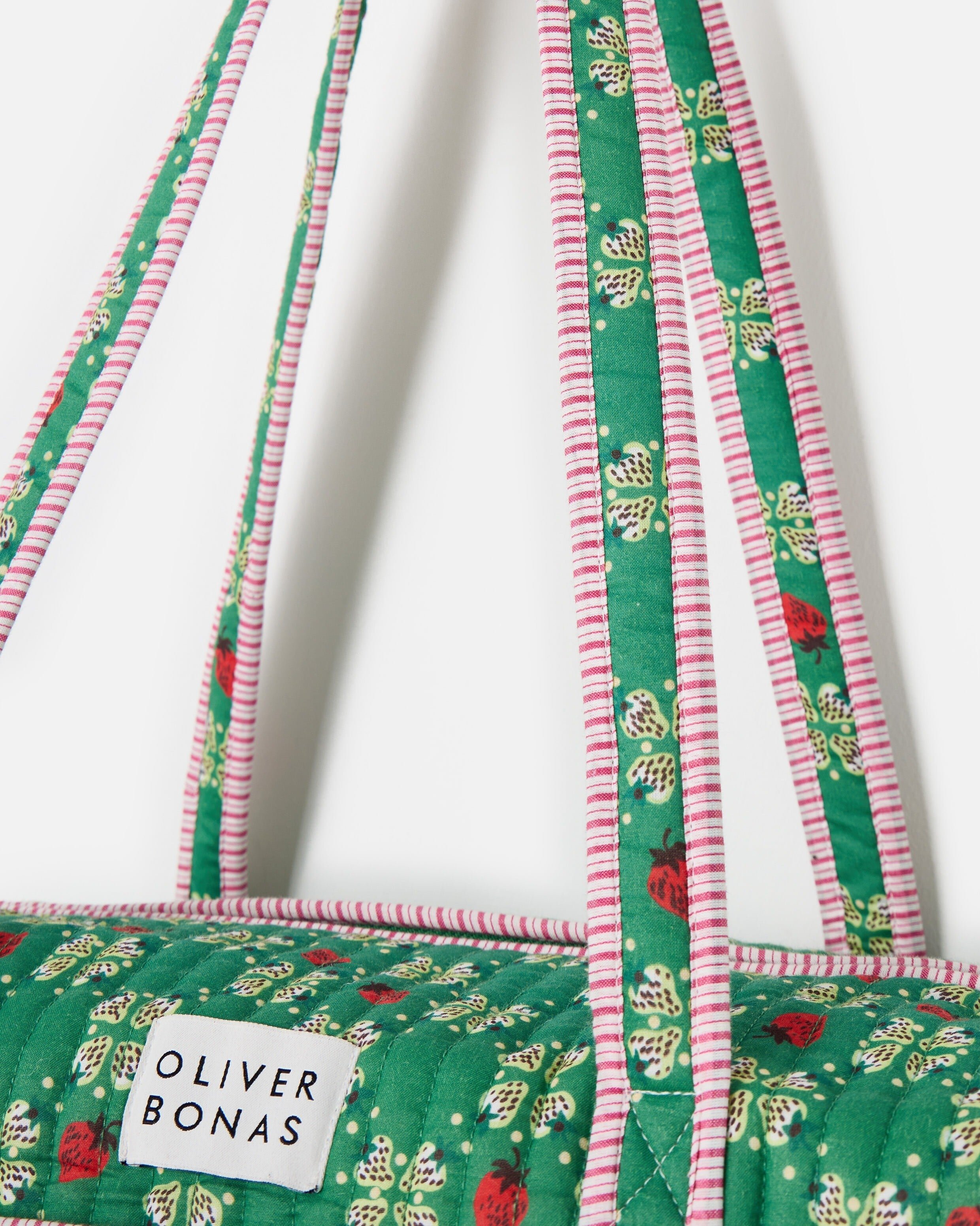 Green Strawberry Quilted Duffle Bag | Oliver Bonas