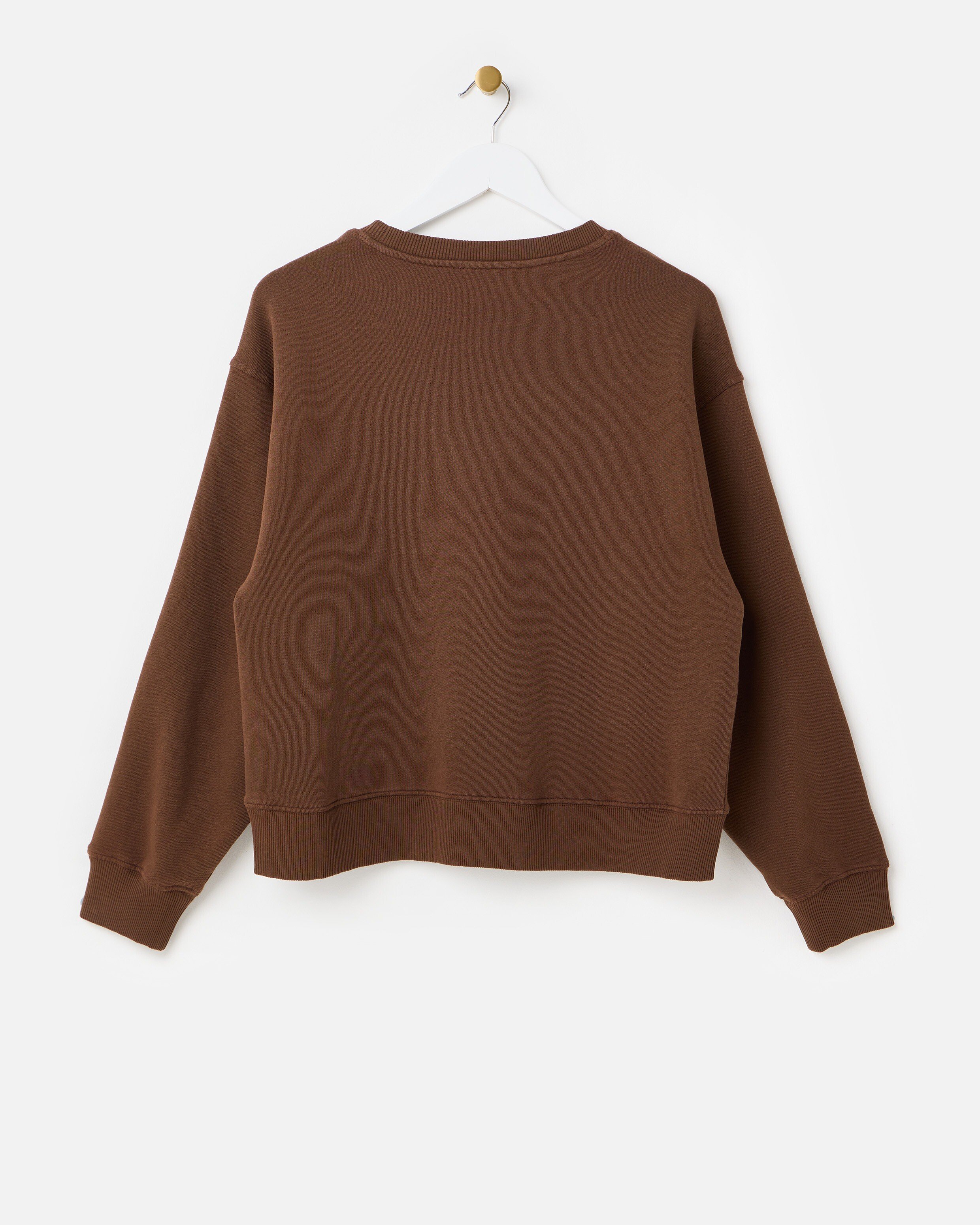 Chocolate Brown Seam Detail Sweatshirt | Oliver Bonas