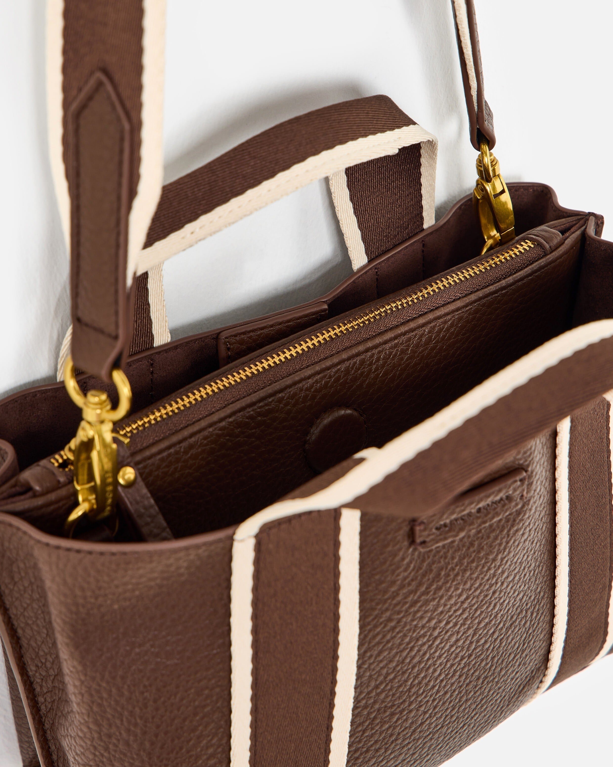 Emma Chocolate Brown Mini Tote Crossbody Bag | Oliver Bonas