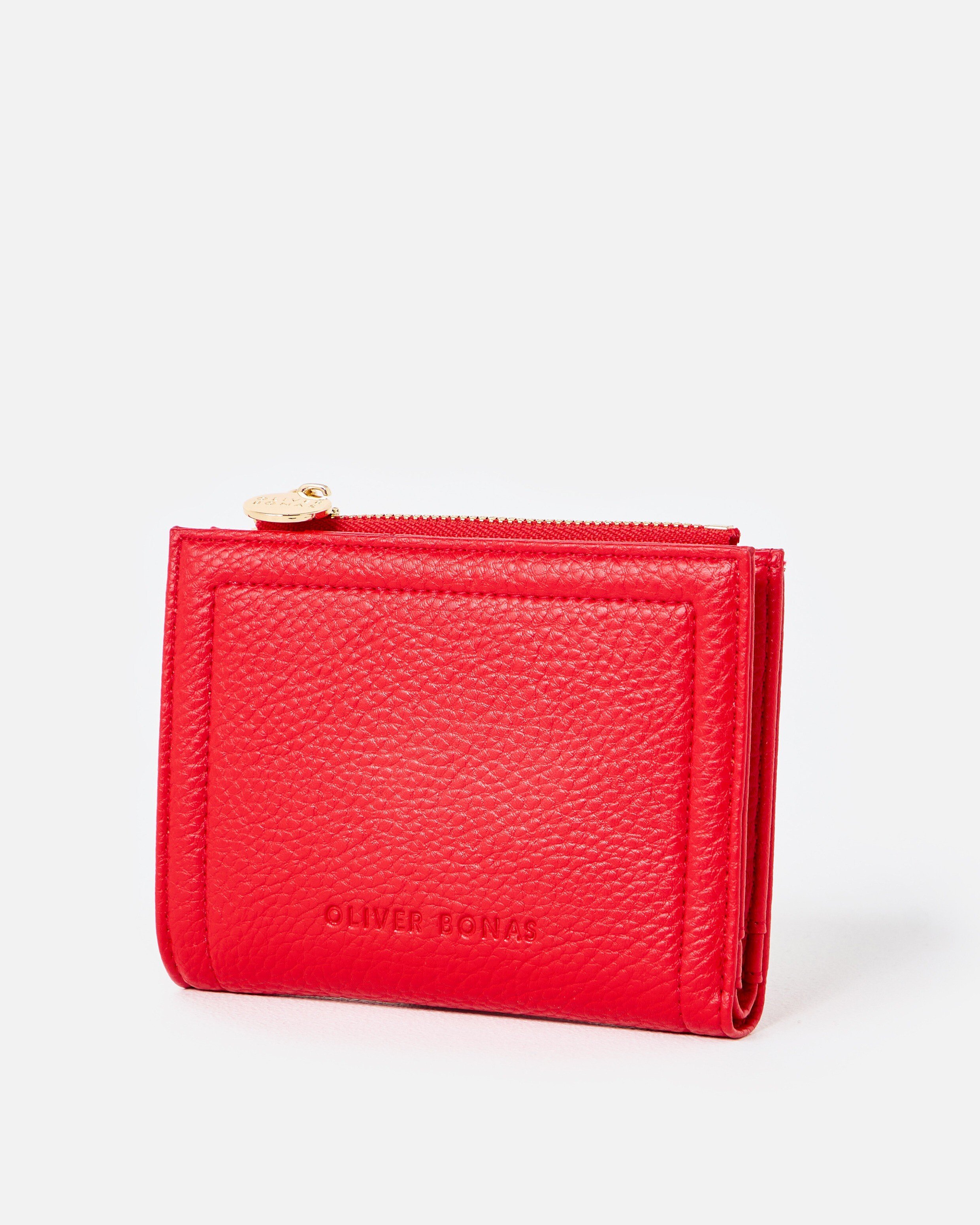 Kinley Red Zipped Purse | Oliver Bonas