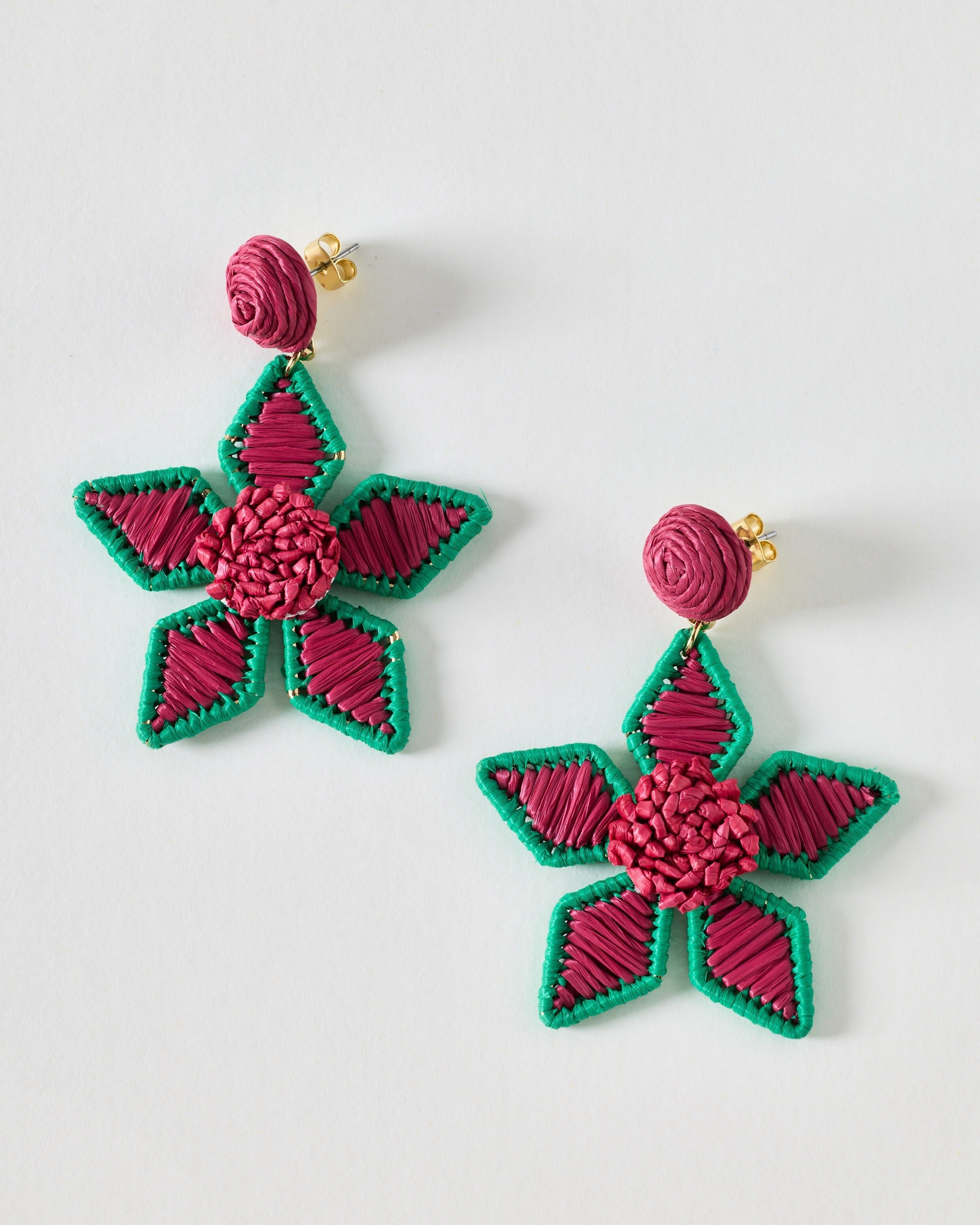 Jessie Woven Flower Stud Earrings | Oliver Bonas